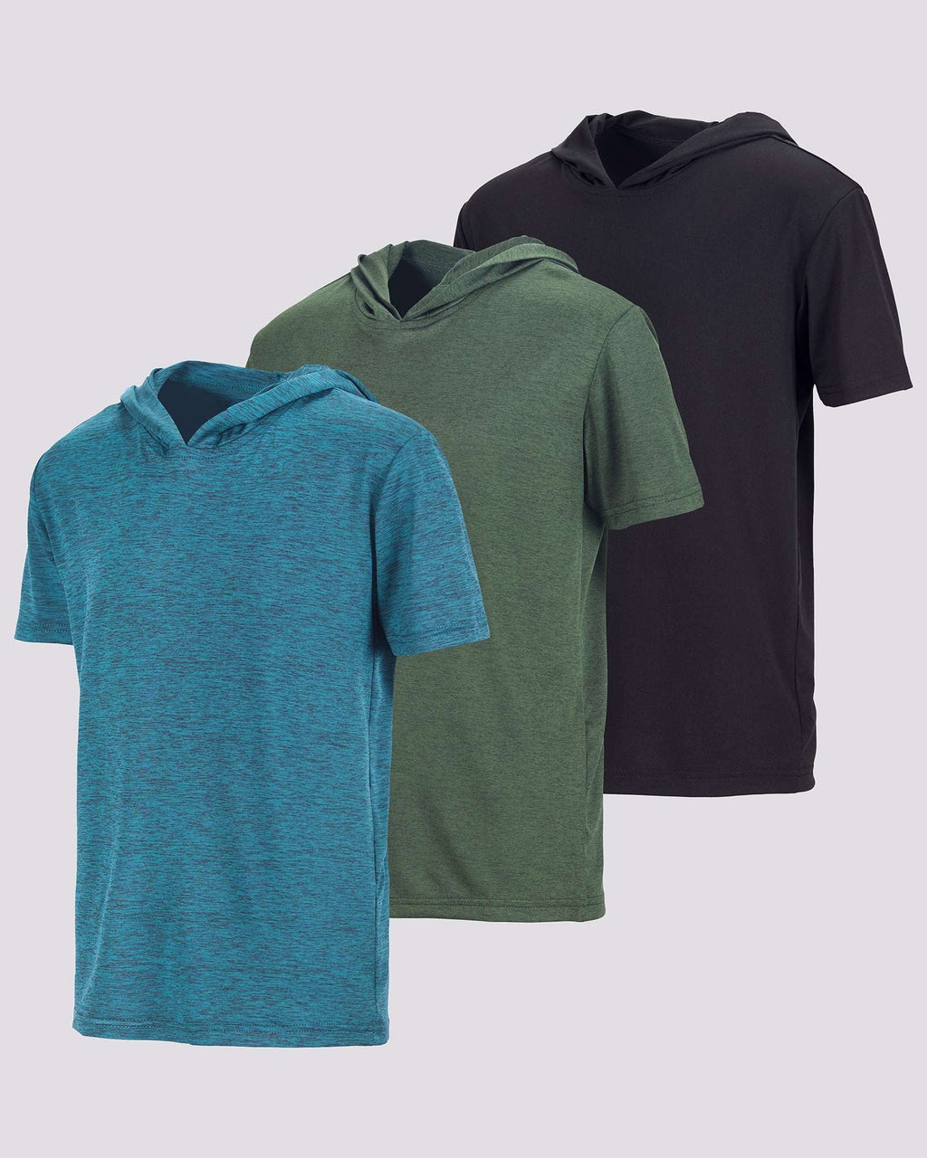 3 Pack: Boys' Dry-Fit Short Sleeve Workout Hoodie