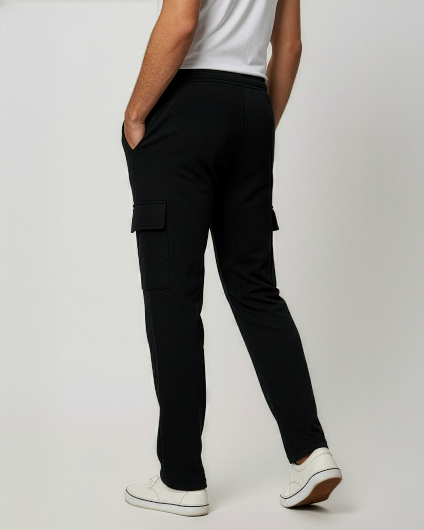 3 Pack: Mens Fleece Cargo Open Bottom Sweatpants