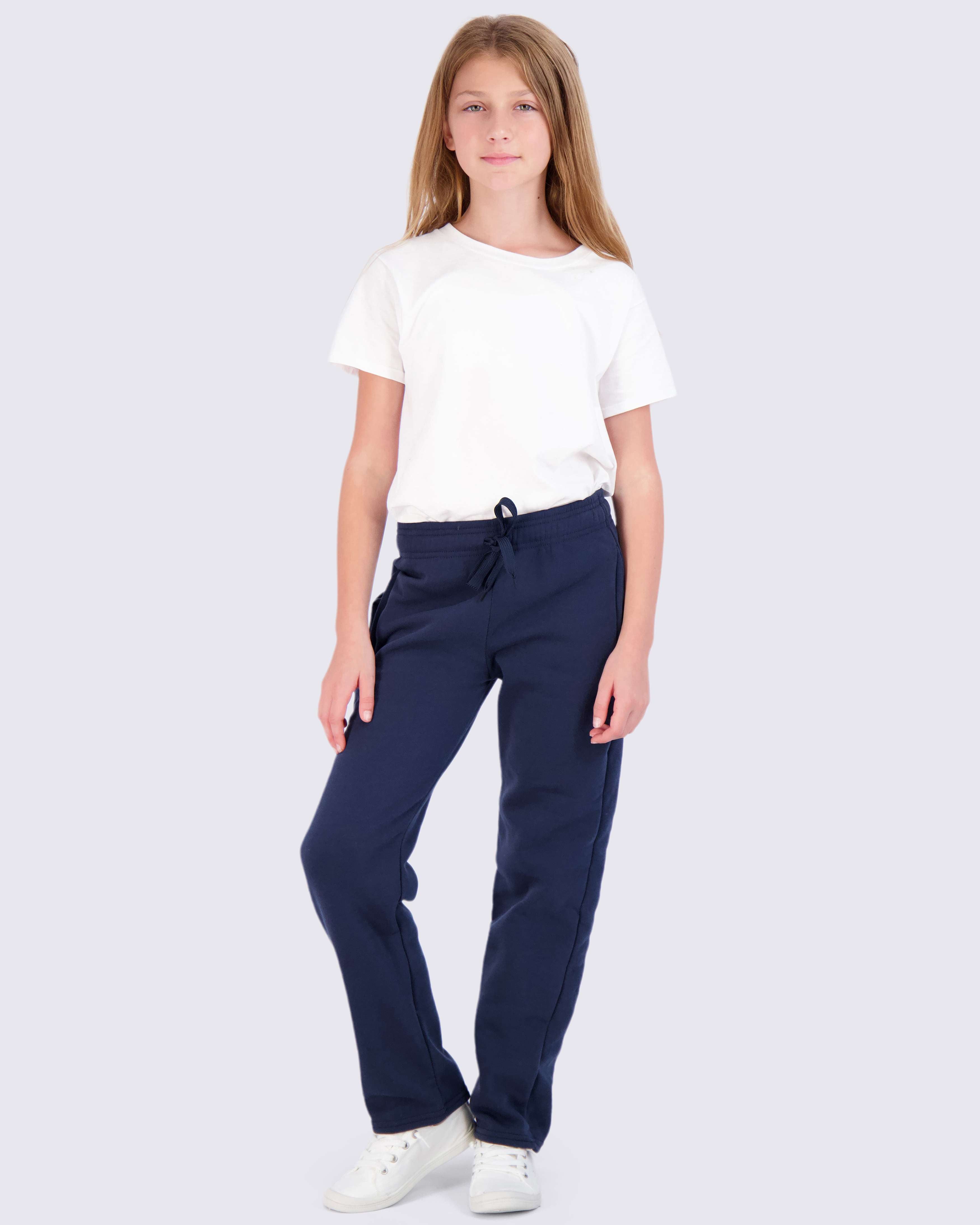 3 Pack: Girls Fleece Open Bottom Sweatpants