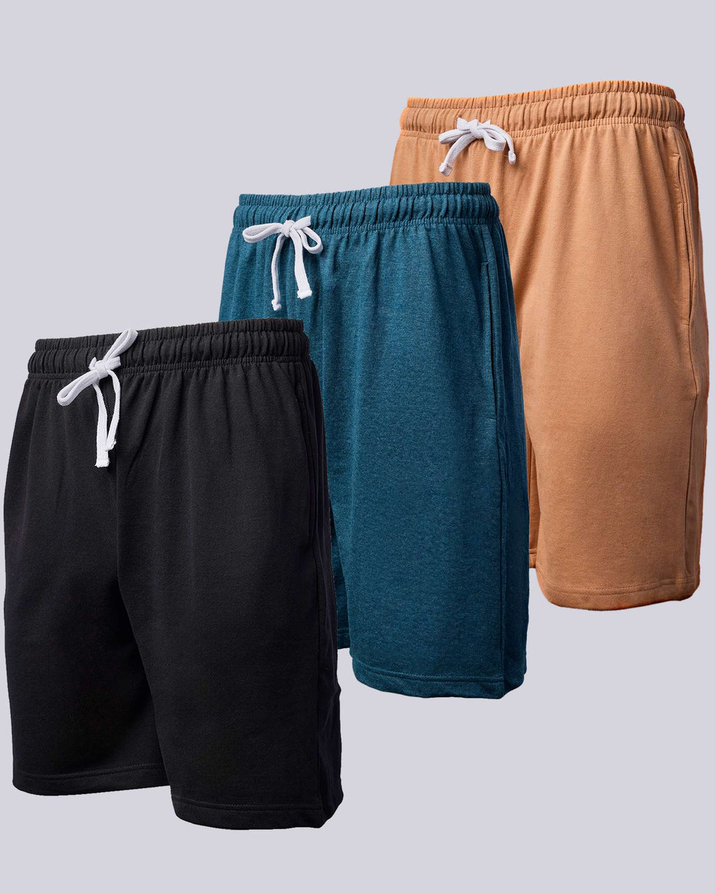 3 Pack: Mens 9" French Terry Casual Shorts