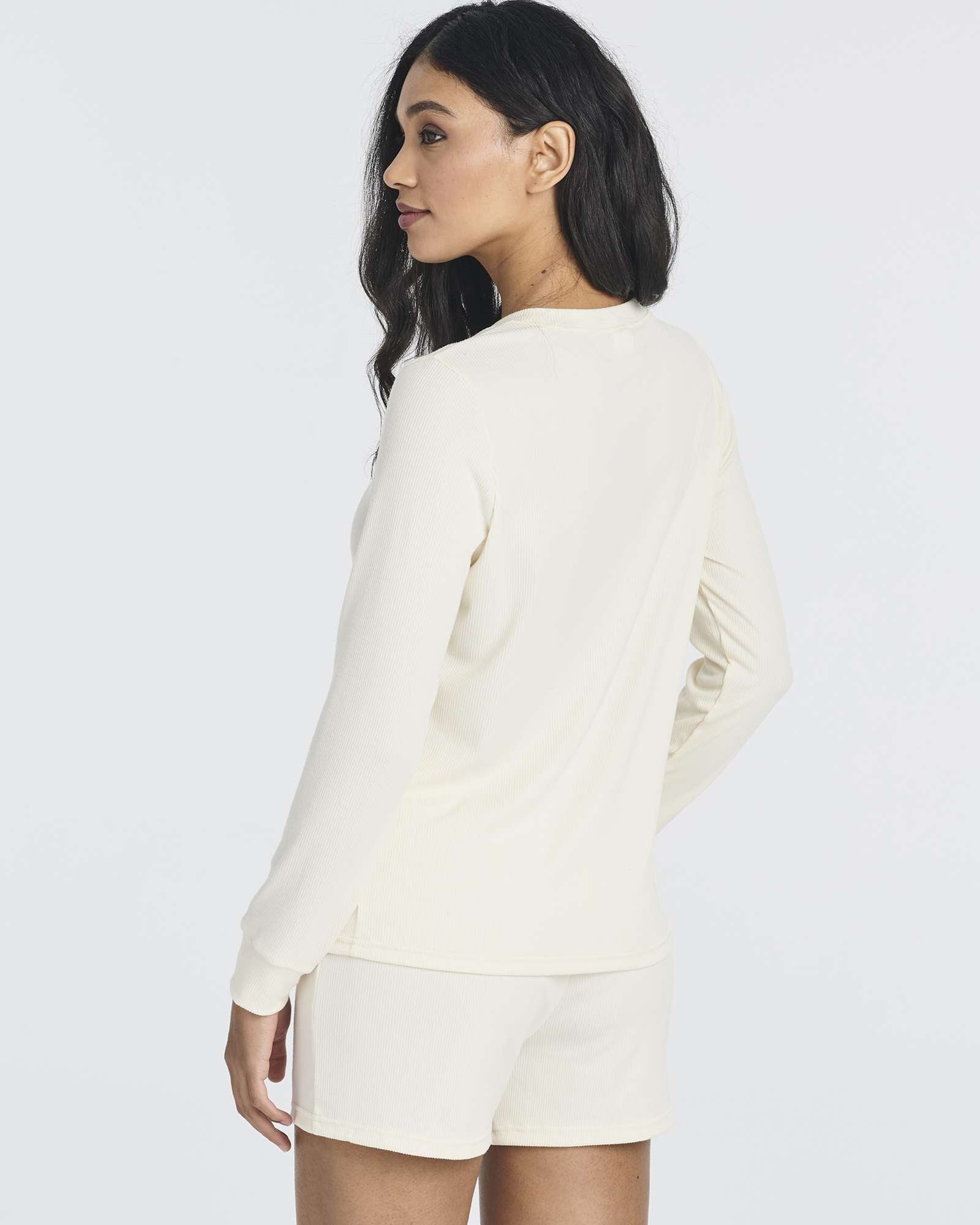 2 Pack: Women's Ribbed Knit Long Sleeve Top and Shorts Pajama Set (Available in Plus Size)