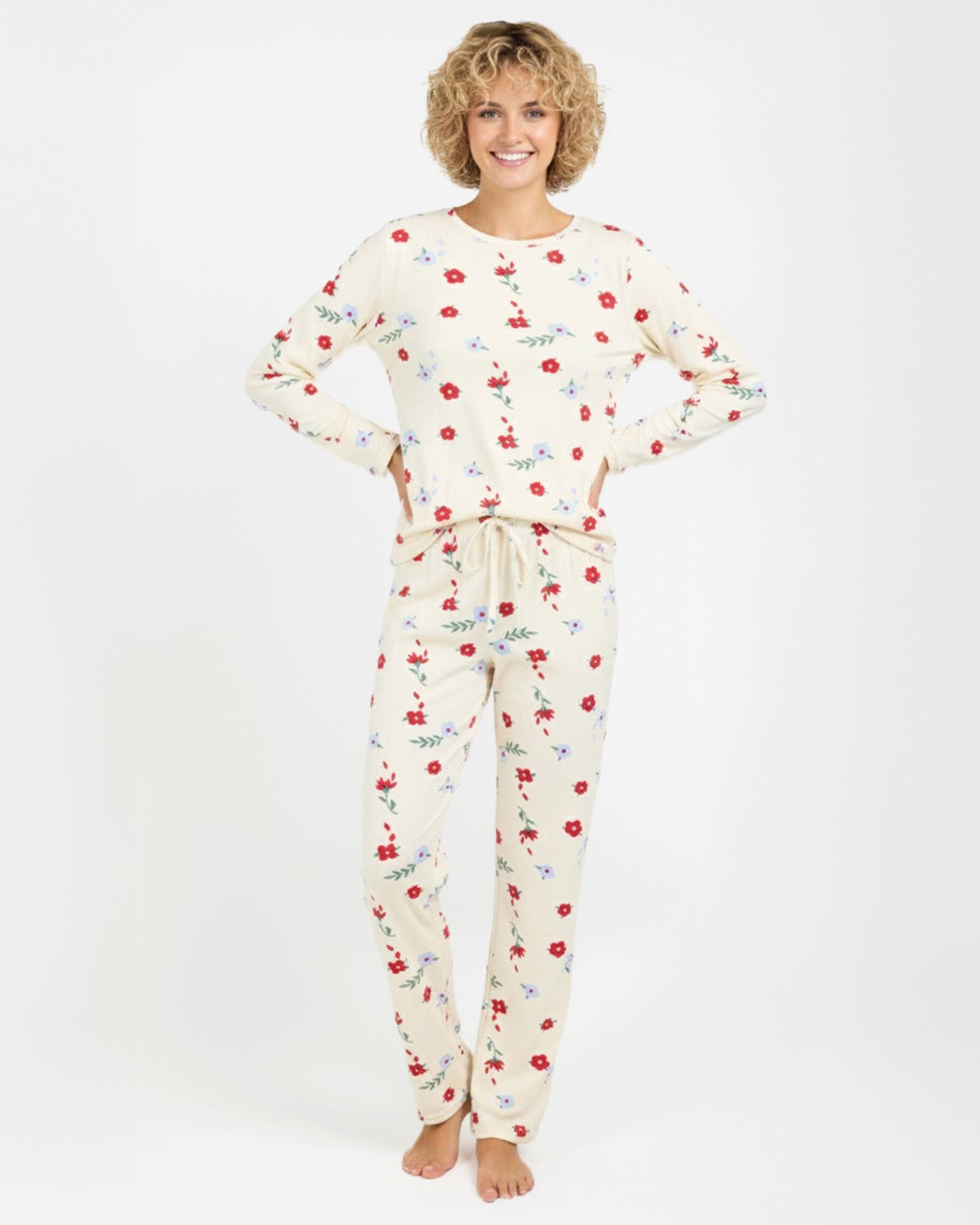 2 Pack: Women’s Pajama Set Super-Soft Long Sleeve Top With Pants