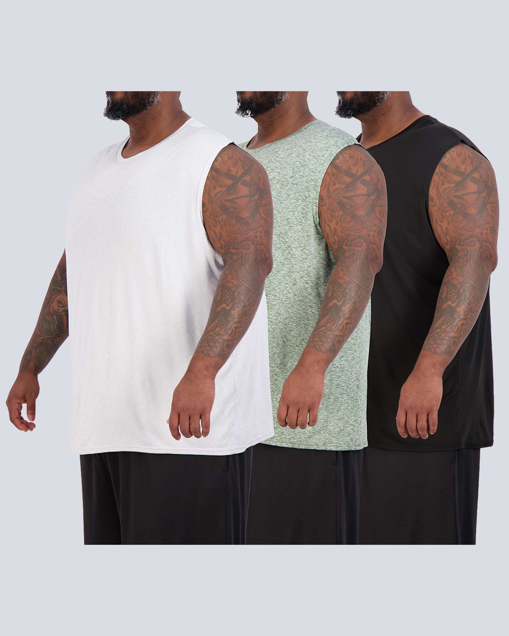 3 Pack: Mens Dry-Fit Active Tech Tank Top