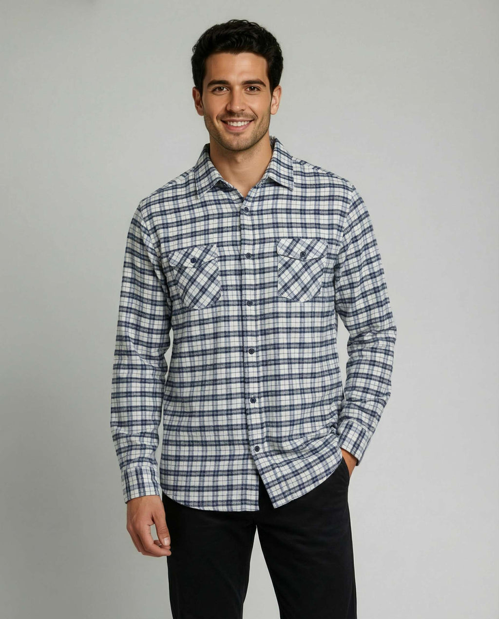 3 Pack: Men's Long-Sleeve Flannel Shirt