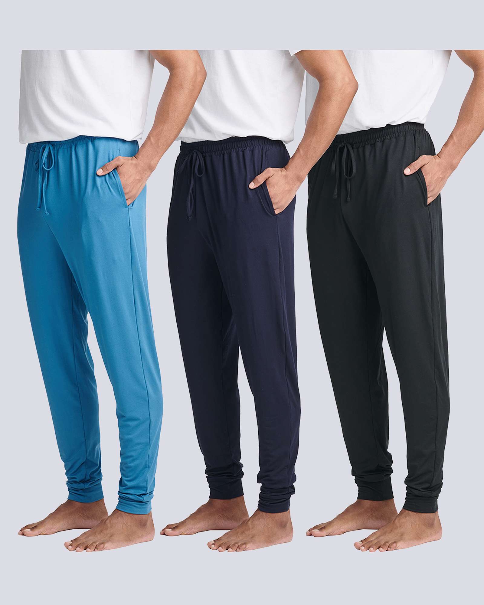 3 Pack: Men's Soft Lounge Sleep Joggers