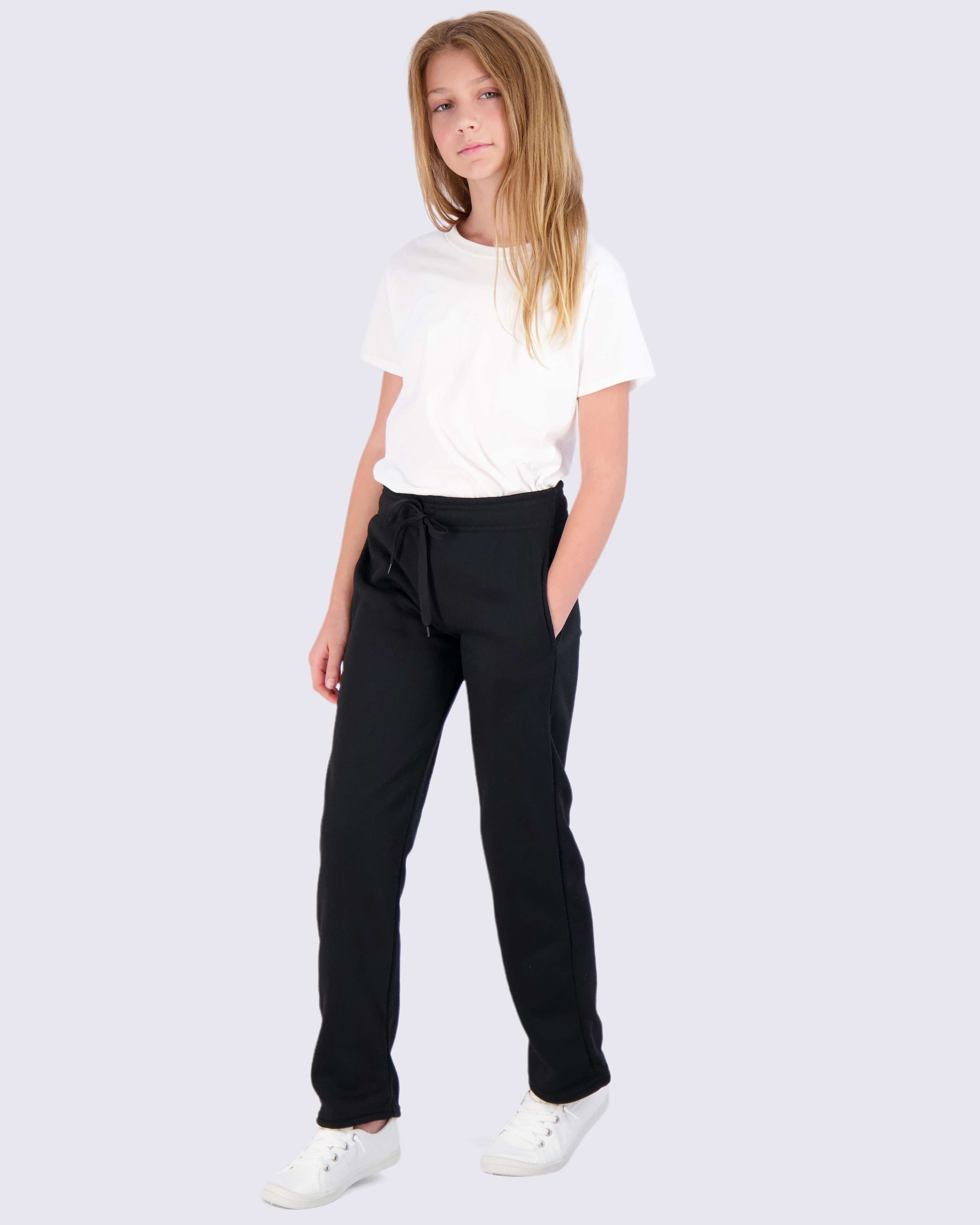 3 Pack: Girls Fleece Open Bottom Sweatpants