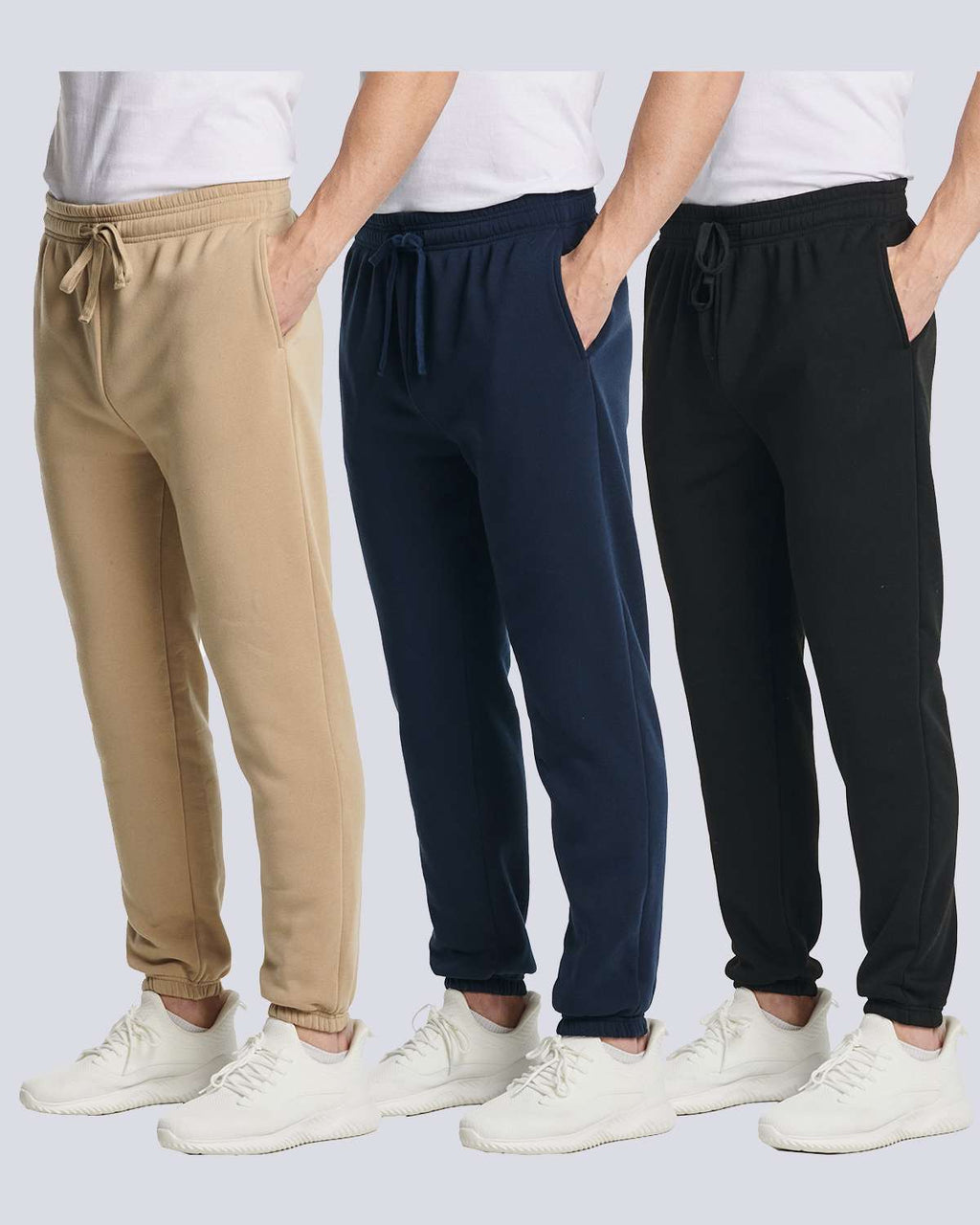 3 Pack: Men's Fleece Jogger Sweatpants (Available in Big & Tall)