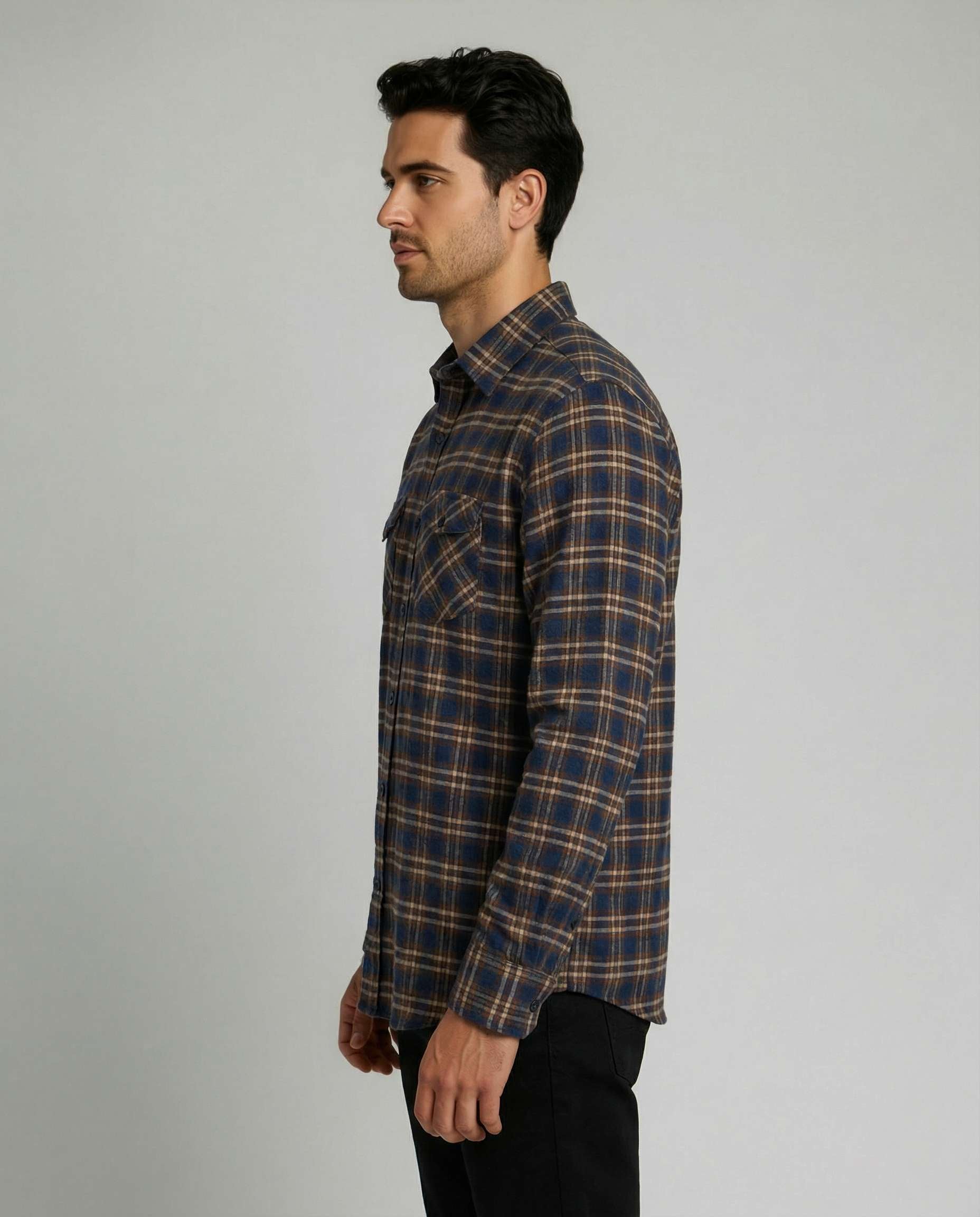 3 Pack: Men's Long-Sleeve Flannel Shirt