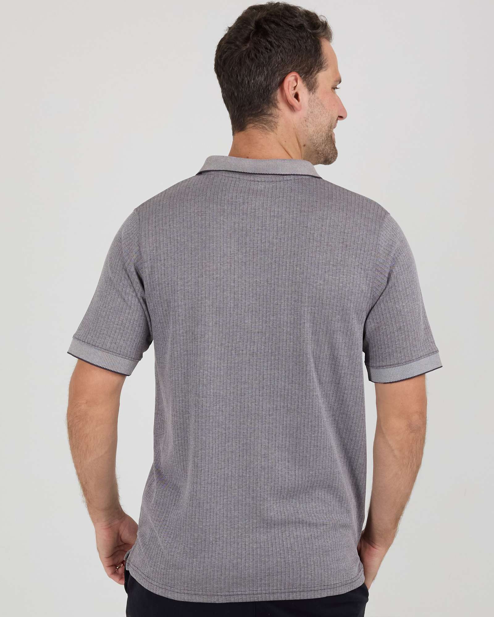 3 Pack: Men's Ribbed CVC SS Polo Shirt With Pocket - Breathable Performance Polo (Available in Big & Tall)