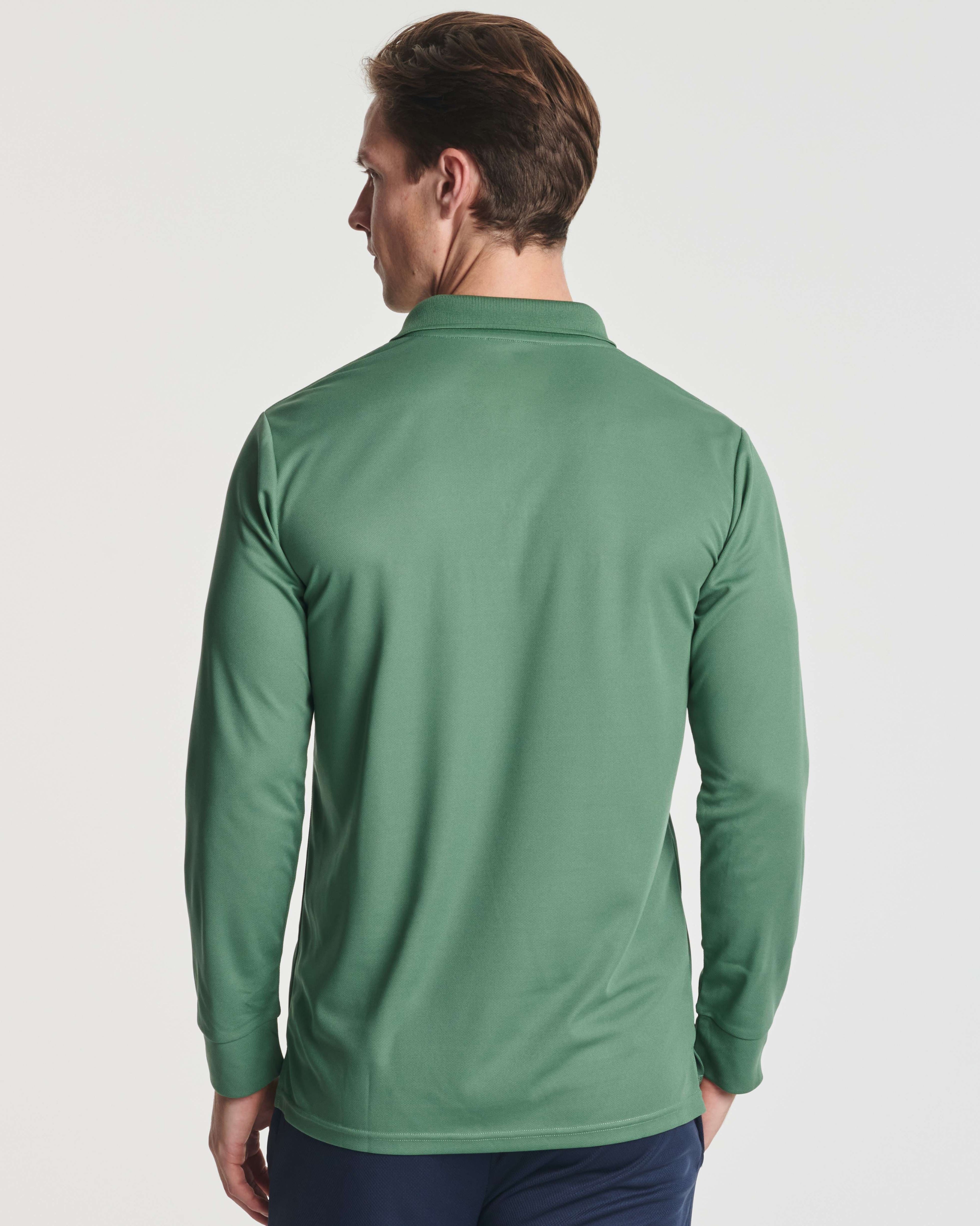 3 Pack: Men's Dry Fit Long-Sleeve Polo Shirt (Available in Big & Tall)