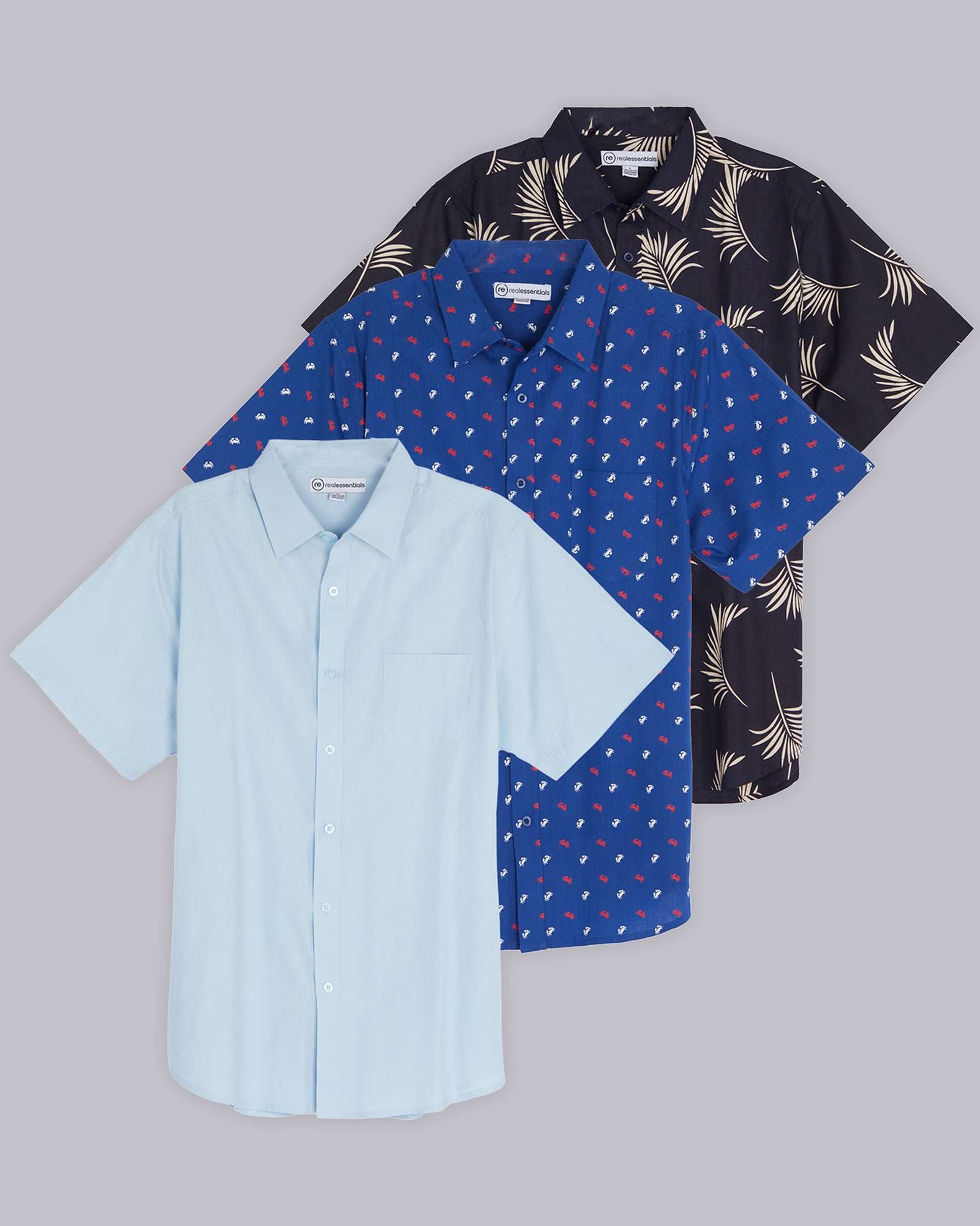 3 Pack: Men's Short-Sleeve Poplin Shirt (Available In Big & Tall)