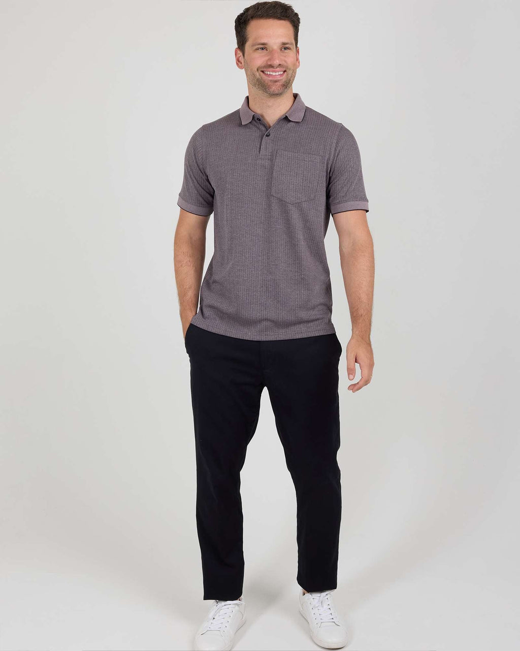 3 Pack: Men's Ribbed CVC SS Polo Shirt With Pocket - Breathable Performance Polo (Available in Big & Tall)