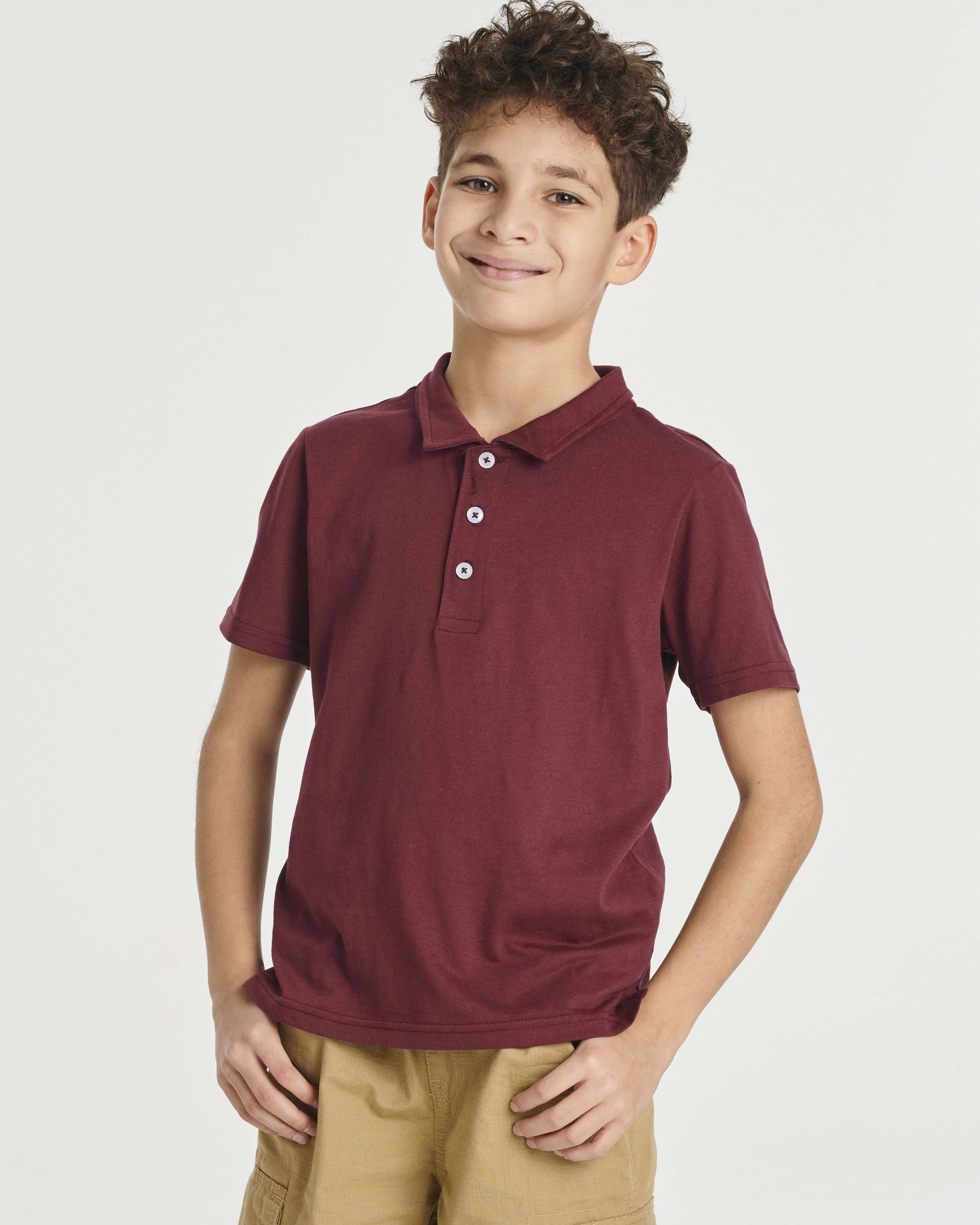 3 Pack: Boys' Jersey Cotton Polo Shirt