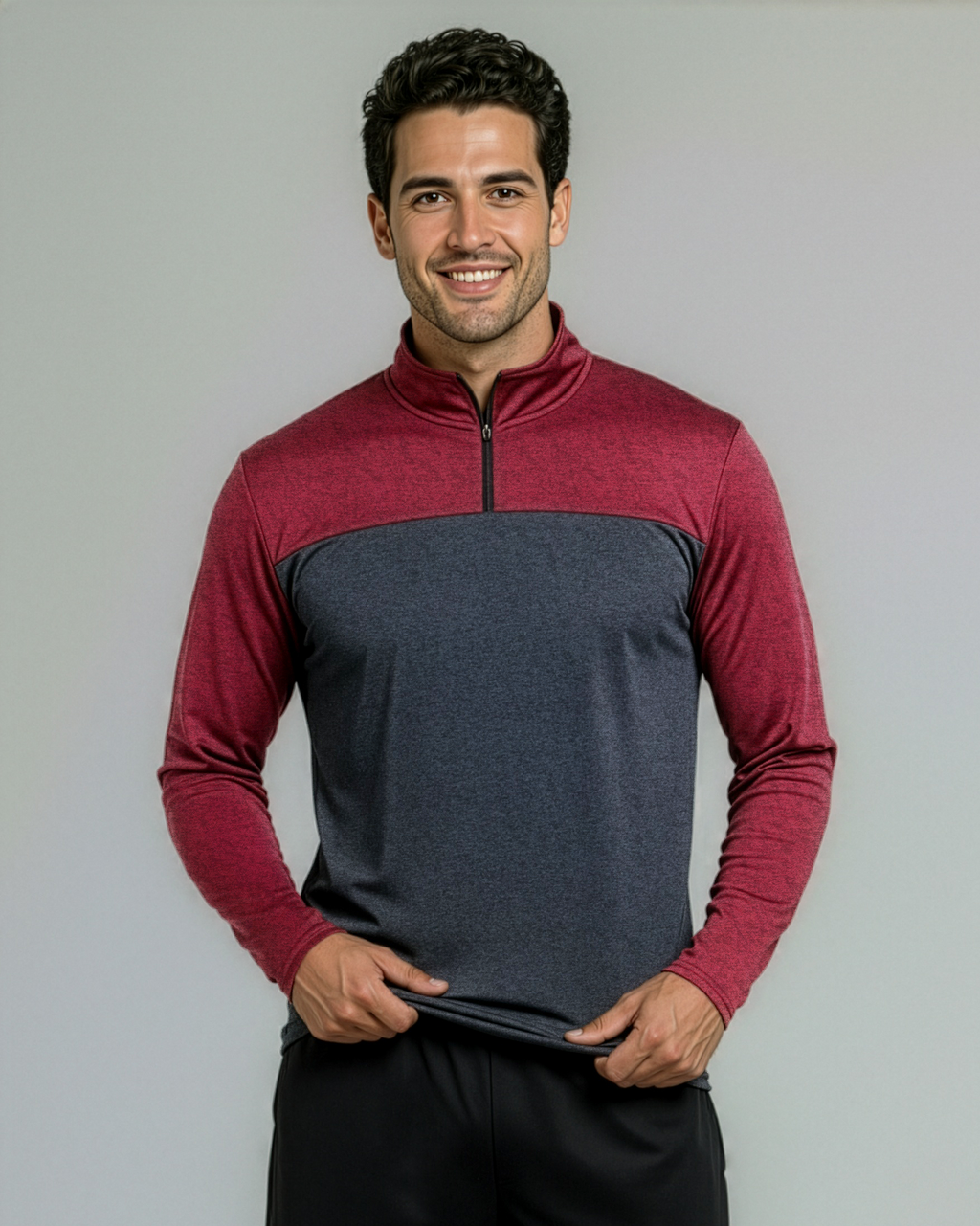 3 Pack: Mens Active Dry-Fit Quarter Zip Pullover