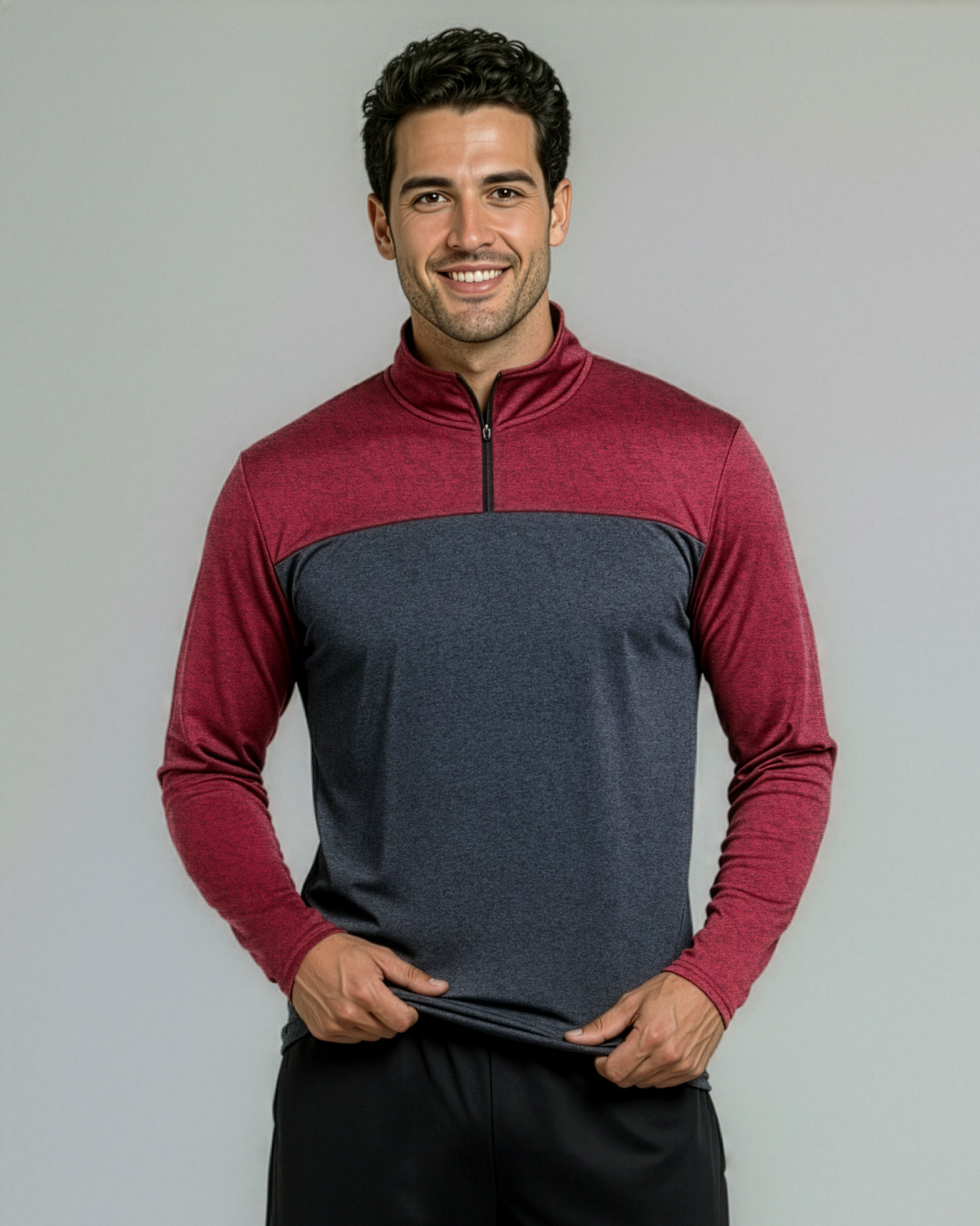 3 Pack: Mens Active Dry-Fit Quarter Zip Pullover
