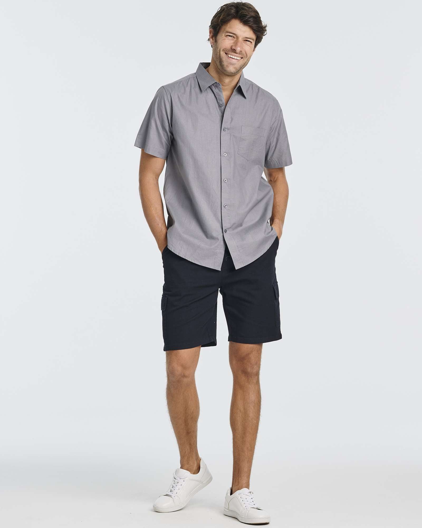 3 Pack: Men's Short-Sleeve Poplin Shirt (Available In Big & Tall)