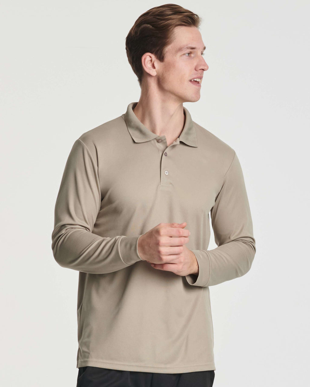 3 Pack: Men's Dry Fit Long-Sleeve Polo Shirt (Available in Big & Tall)