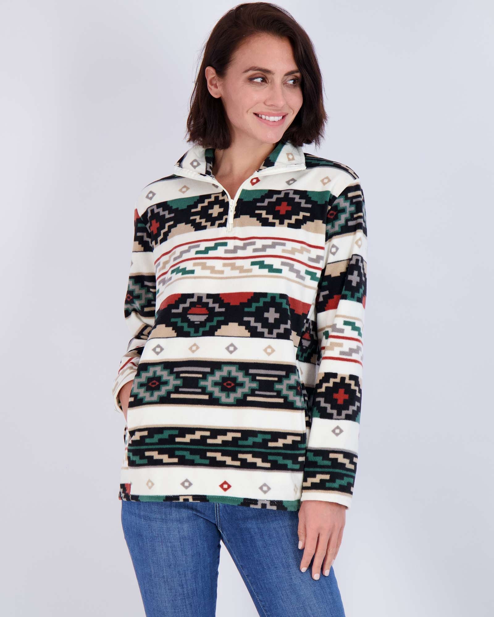 2 Pack: Women's Polar Fleece Long-Sleeve Quarter Zip Winter Jacket (Available in Plus Size)