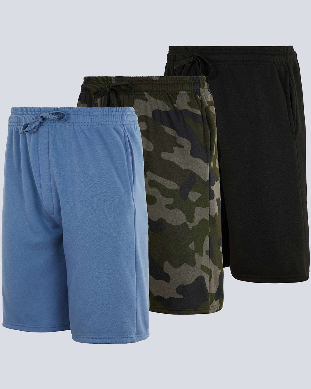 3 Pack: Mens 9" Fleece Casual Lounge Shorts