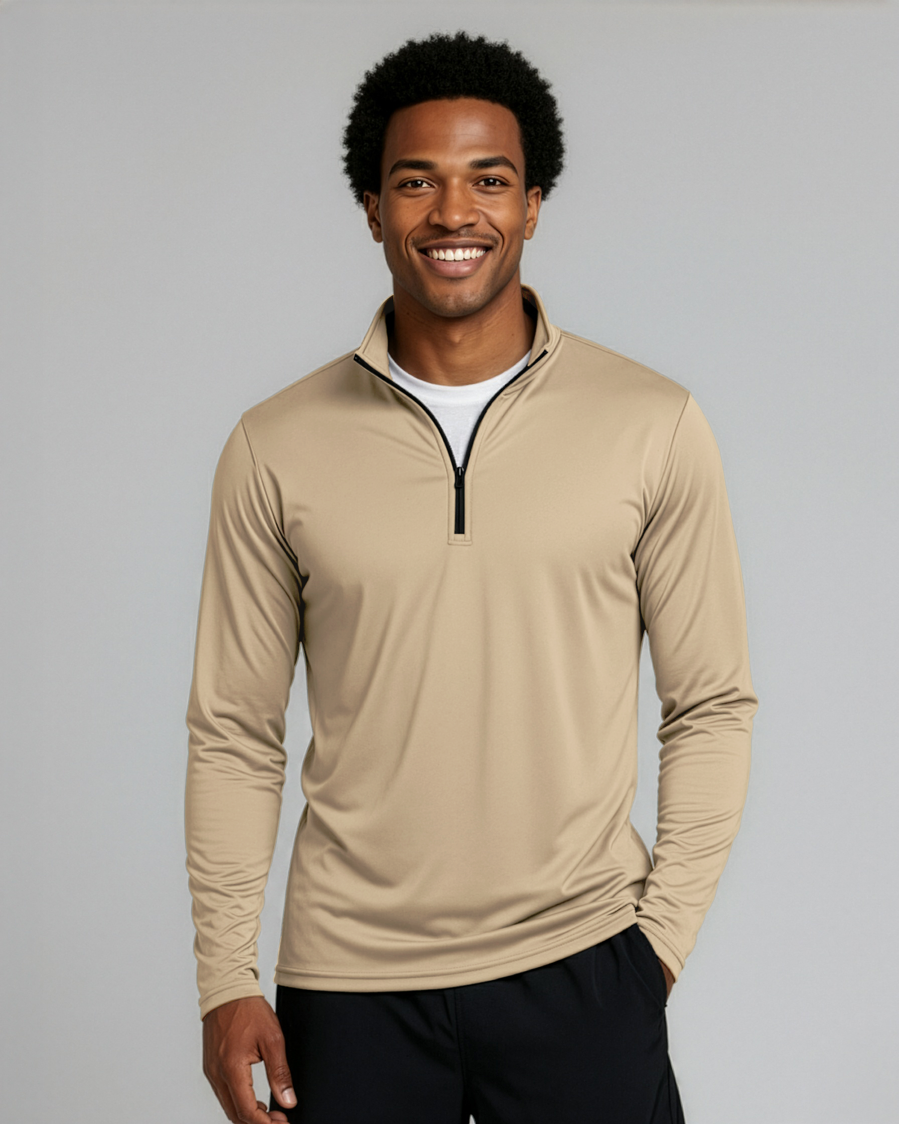 3 Pack: Mens Active Dry-Fit Quarter Zip Pullover