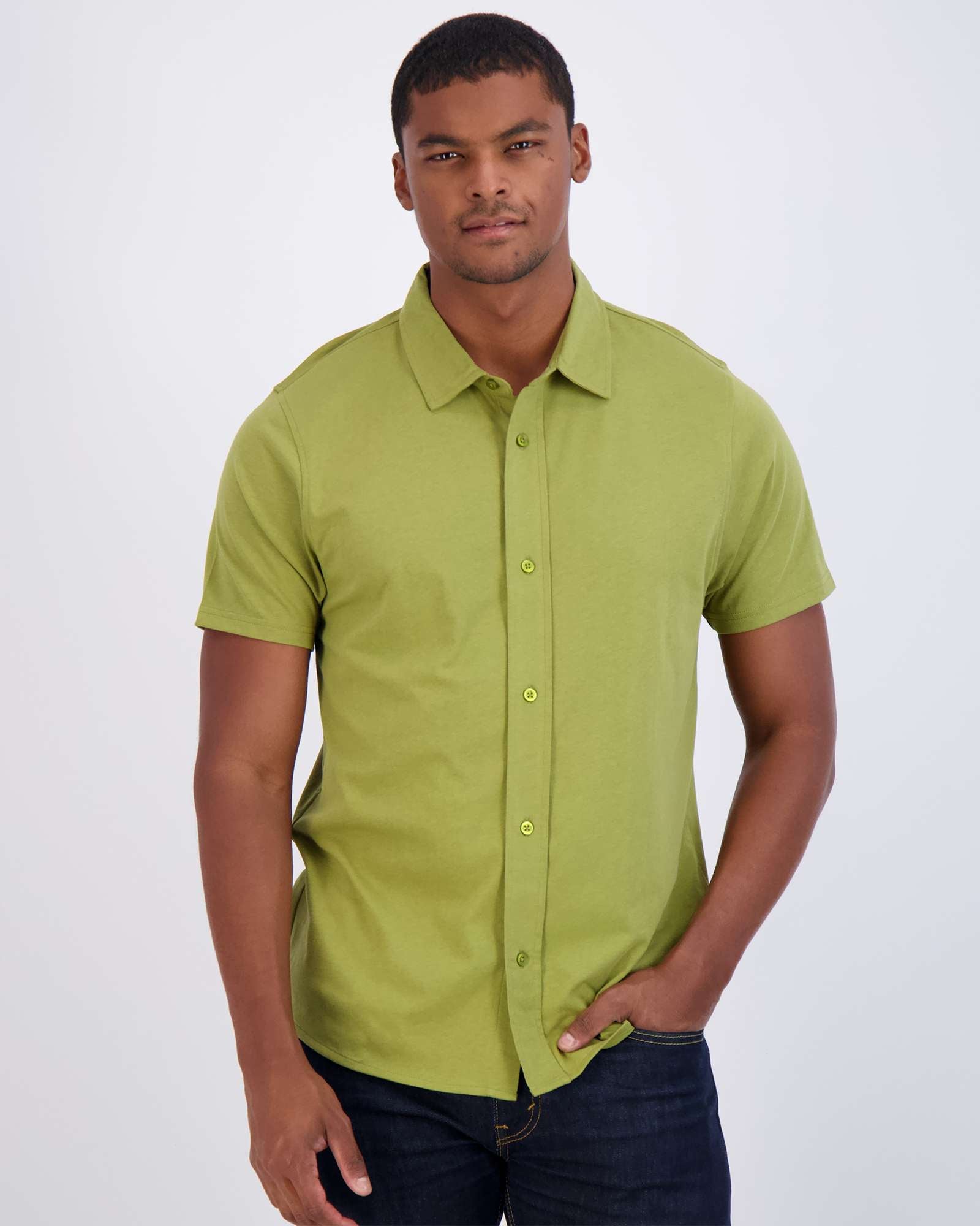3 Pack: Men's Regular Fit Short Sleeve Button Down Shirt (Available in Big & Tall)