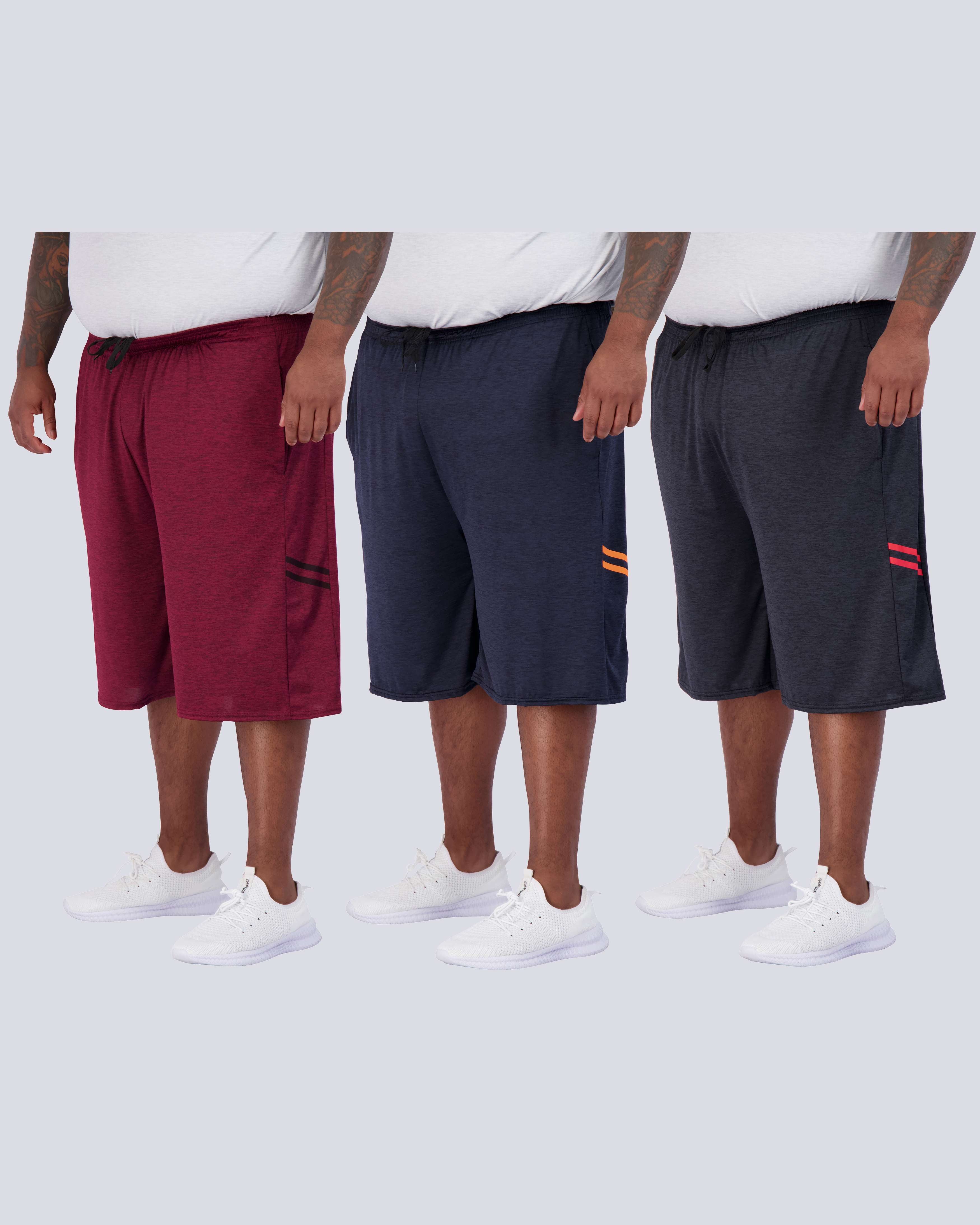 3 Pack: Men's Big & Tall Dry Fit & Mesh Performance Shorts