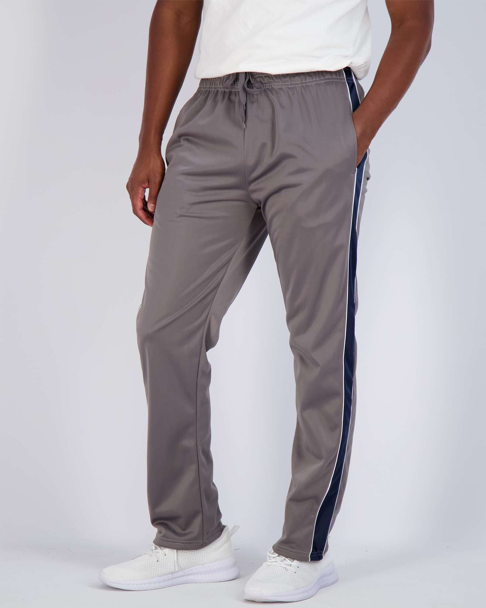 3 Pack: Mens Active Athletic Casual Tricot Open Bottom Sweatpants with Pockets (Available in Big & Tall)