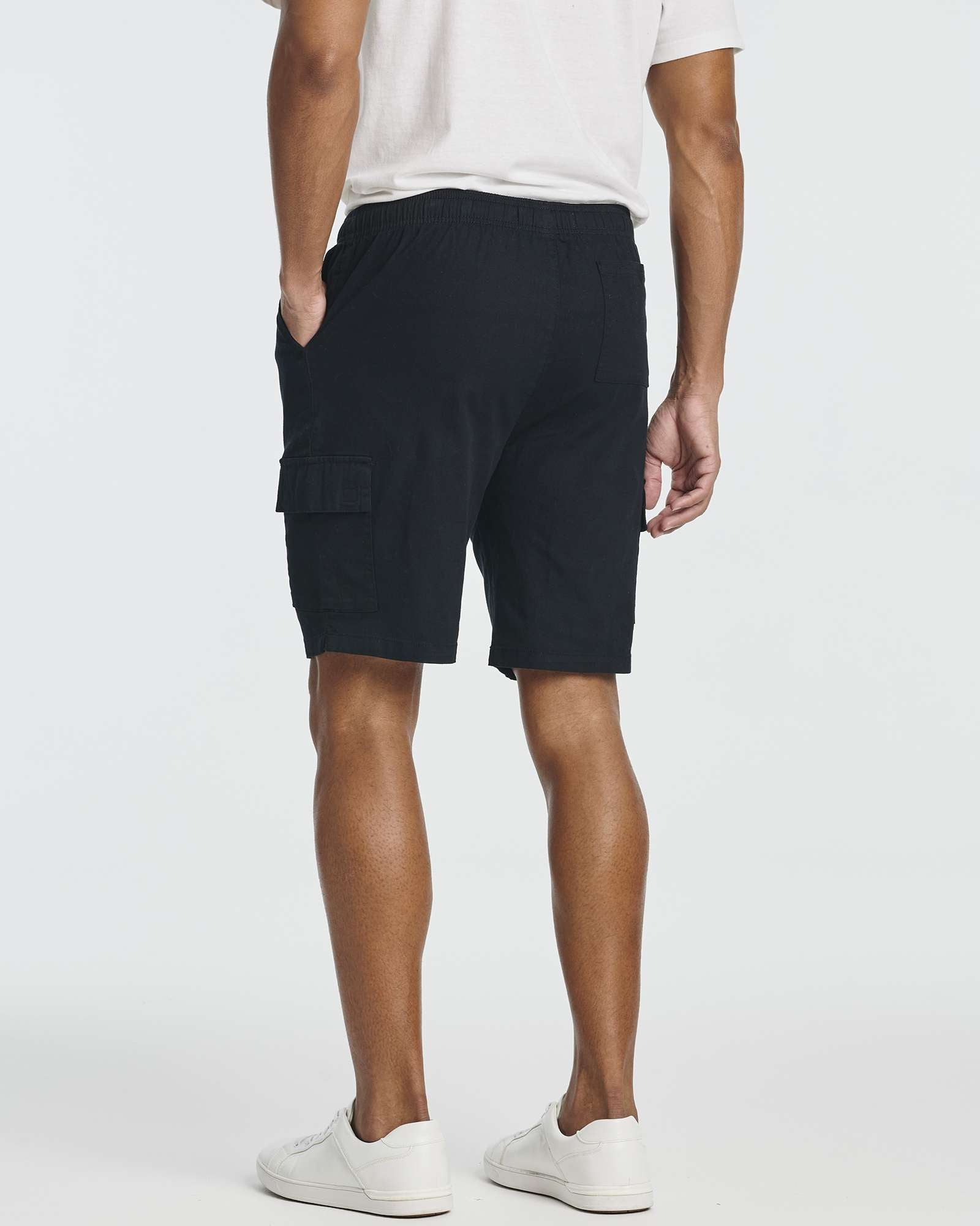 3 Pack: Men's 9" Elastic Waistband Cargo Shorts