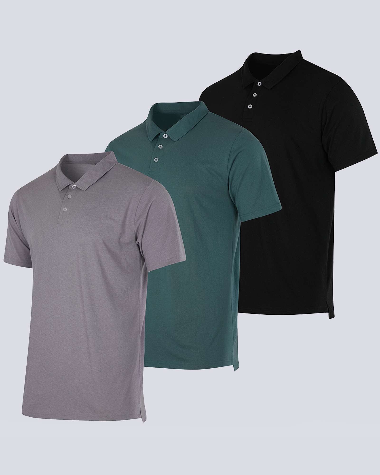3 Pack: Men's Jersey Cotton Short Sleeve Polo Shirt