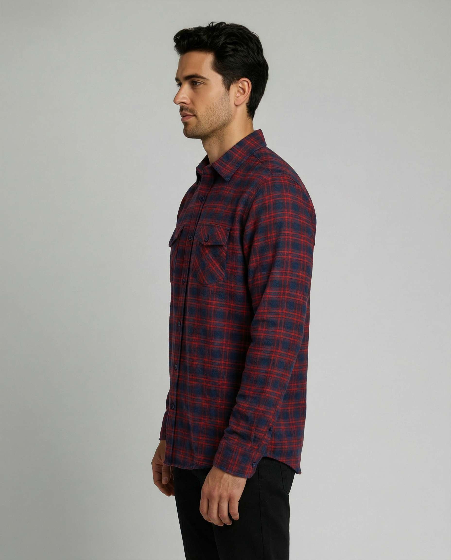 3 Pack: Men's Long-Sleeve Flannel Shirt