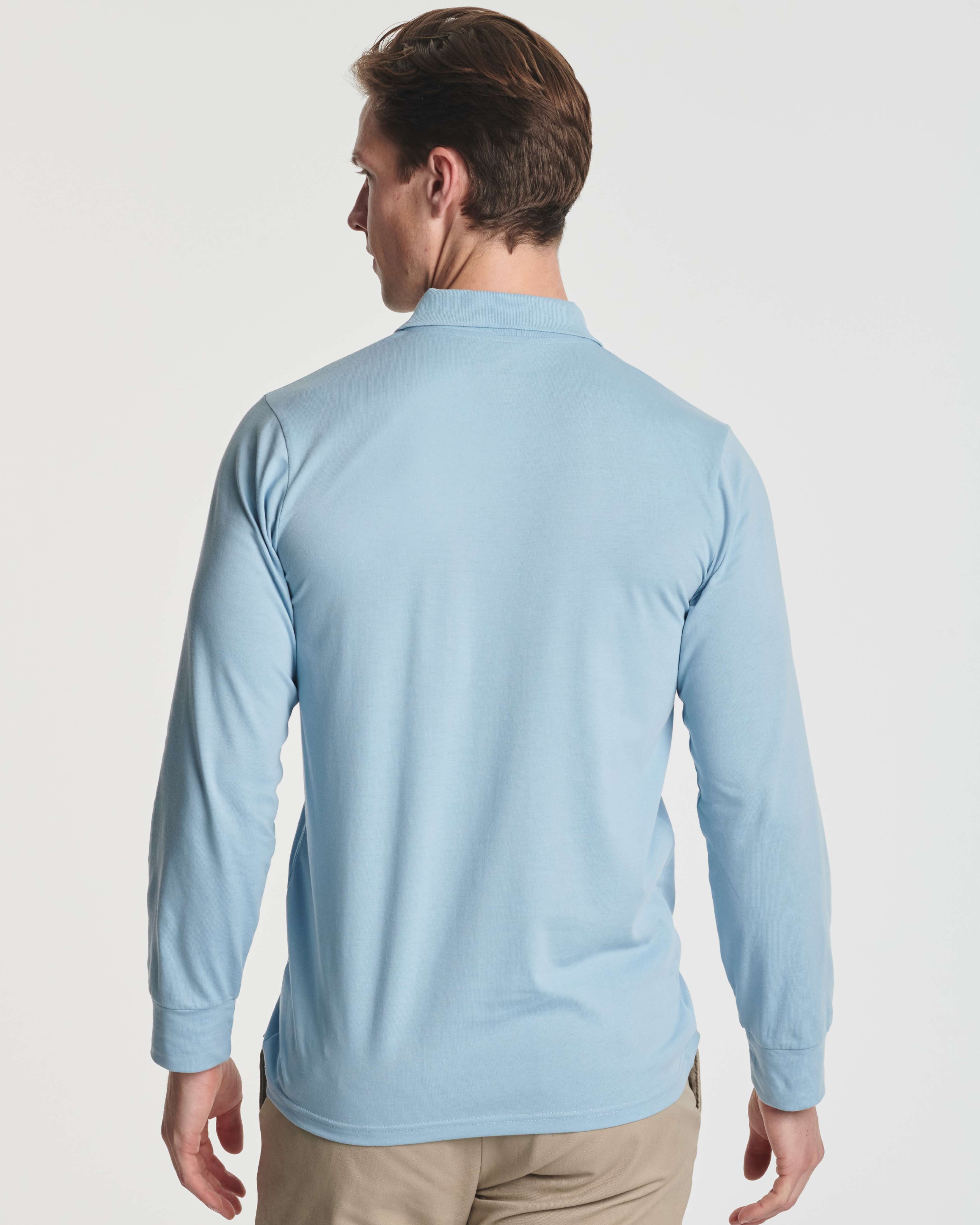 3 Pack: Men's Cotton Jersey Long-Sleeve Polo Shirt (Available in Big & Tall)