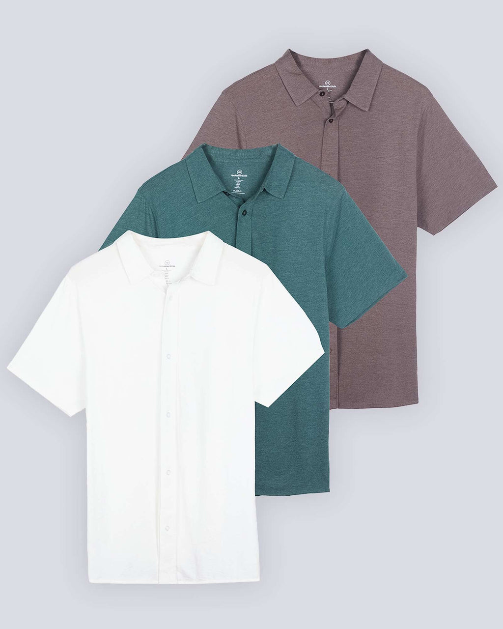 3 Pack: Men's Regular Fit Short Sleeve Button Down Shirt (Available in Big & Tall)