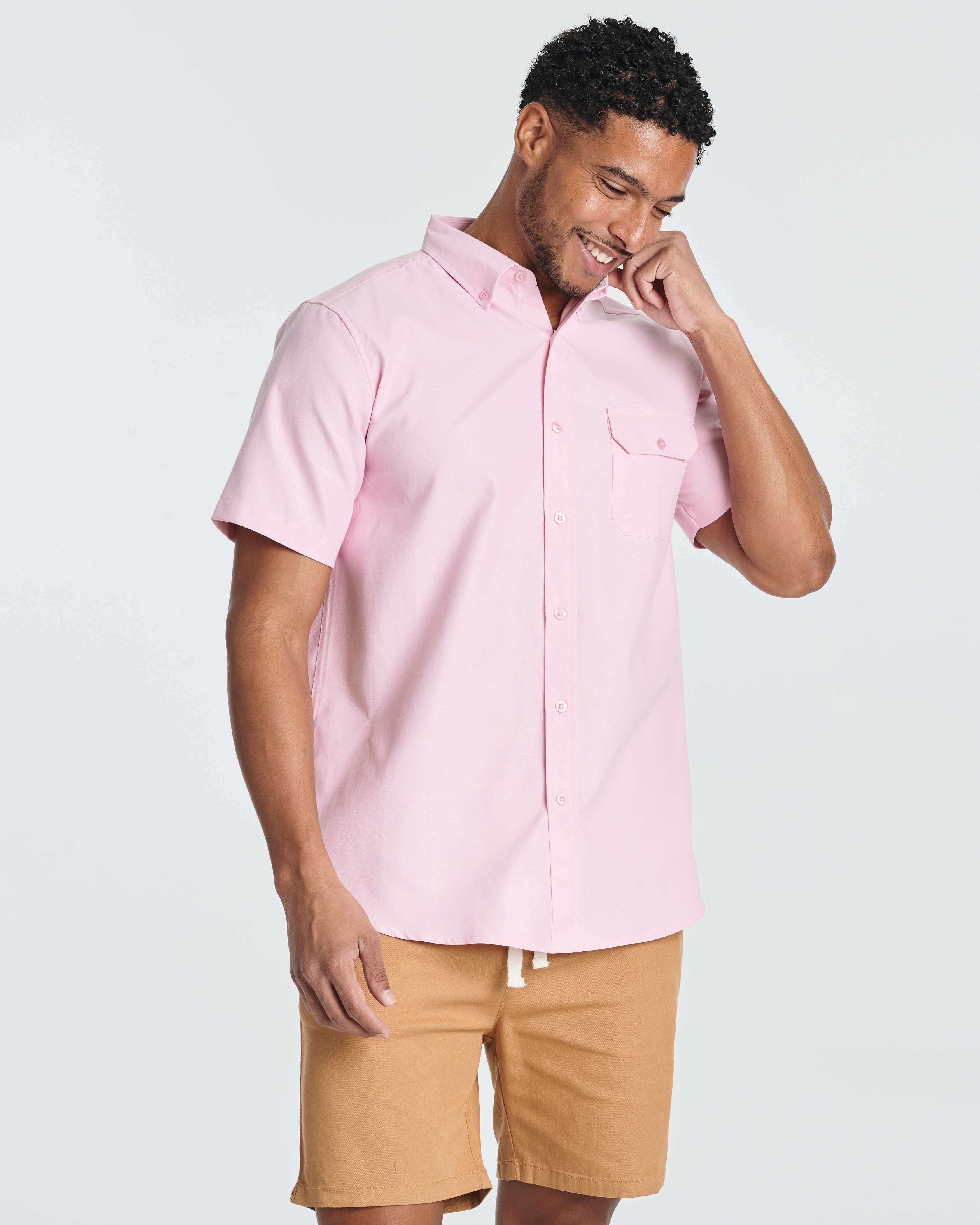 3 Pack: Men's Short-Sleeve Oxford Shirt (Available in Big & Tall)