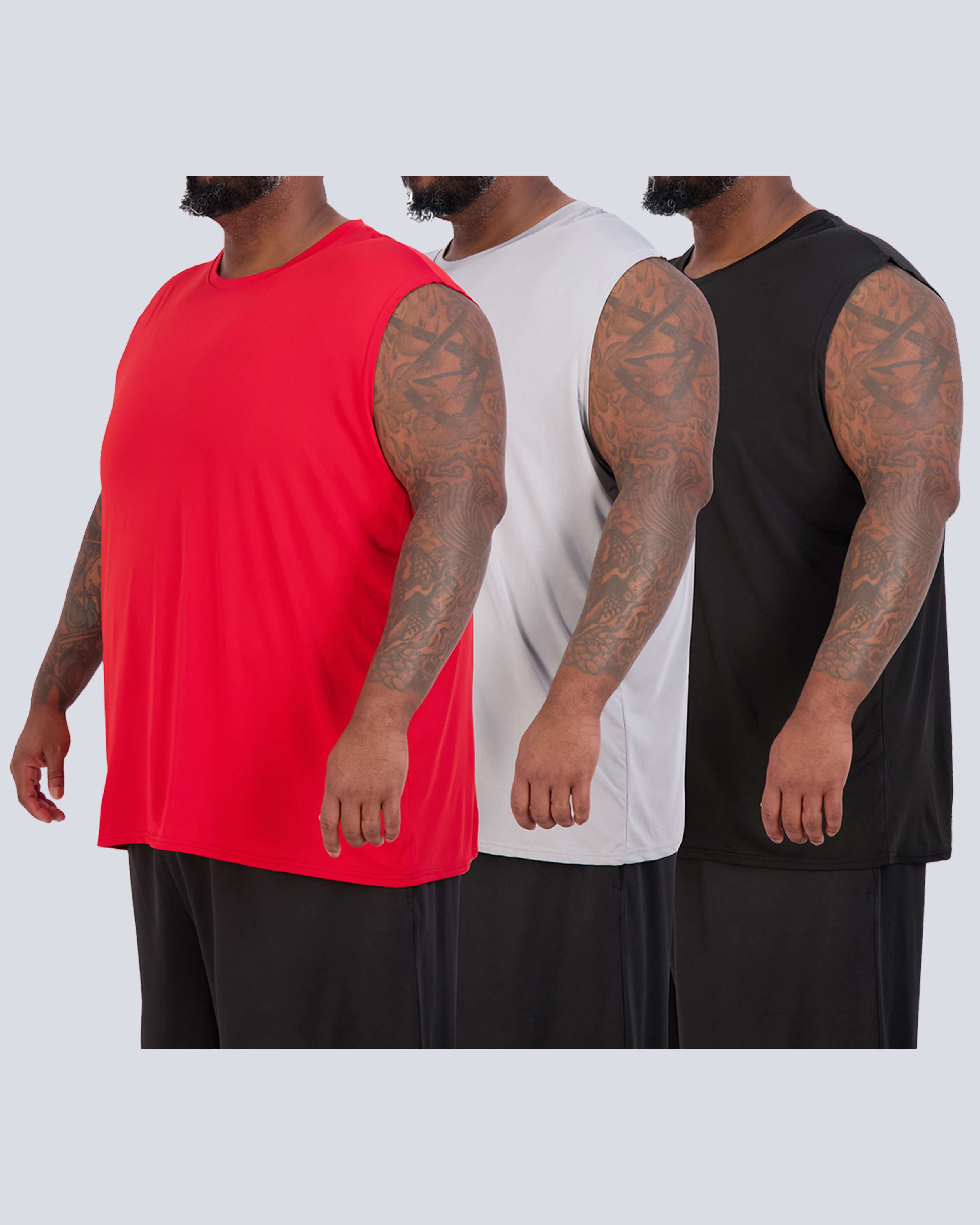 3 Pack: Mens Dry-Fit Active Tech Tank Top