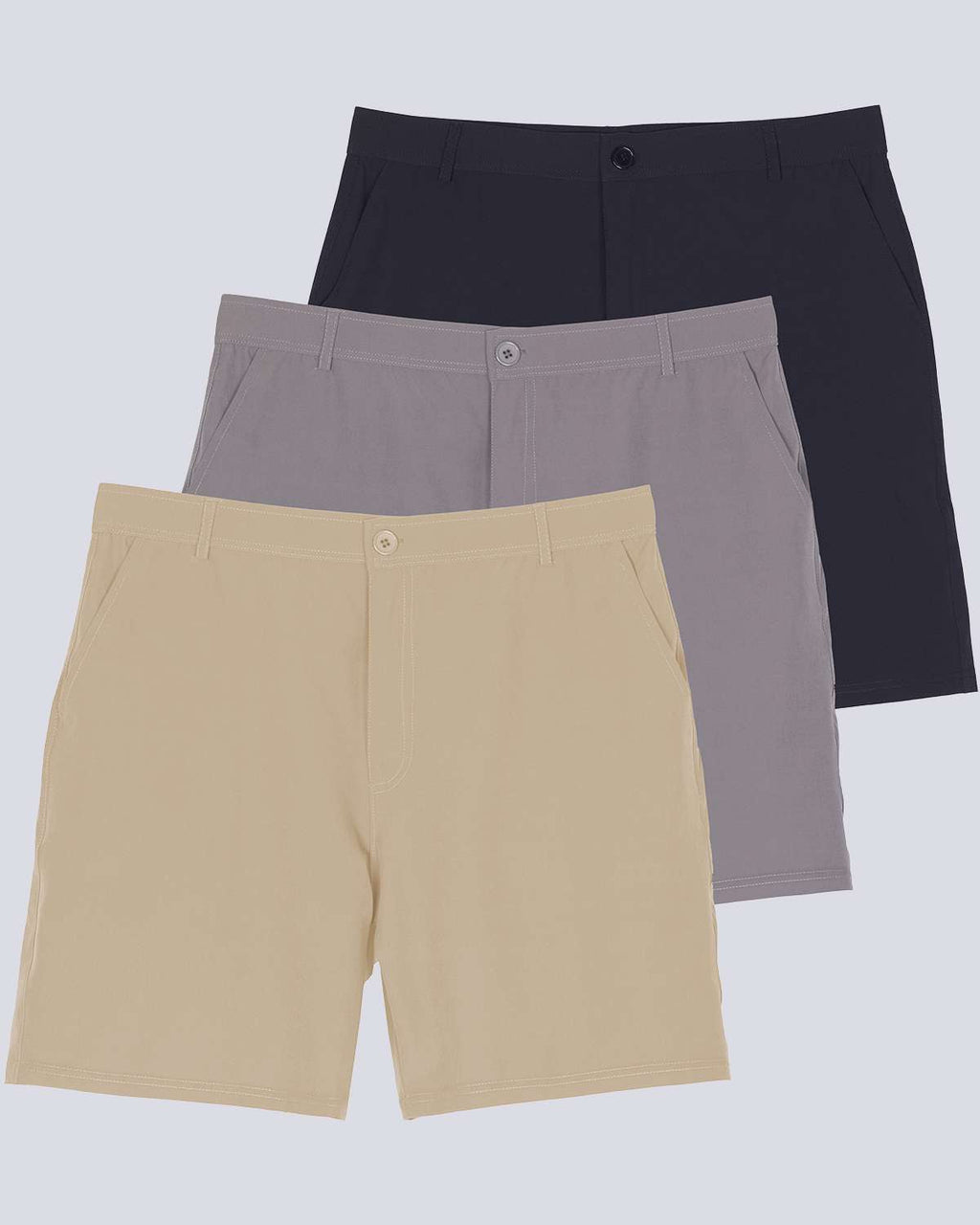 3 Pack: Men's 7" Golf Shorts