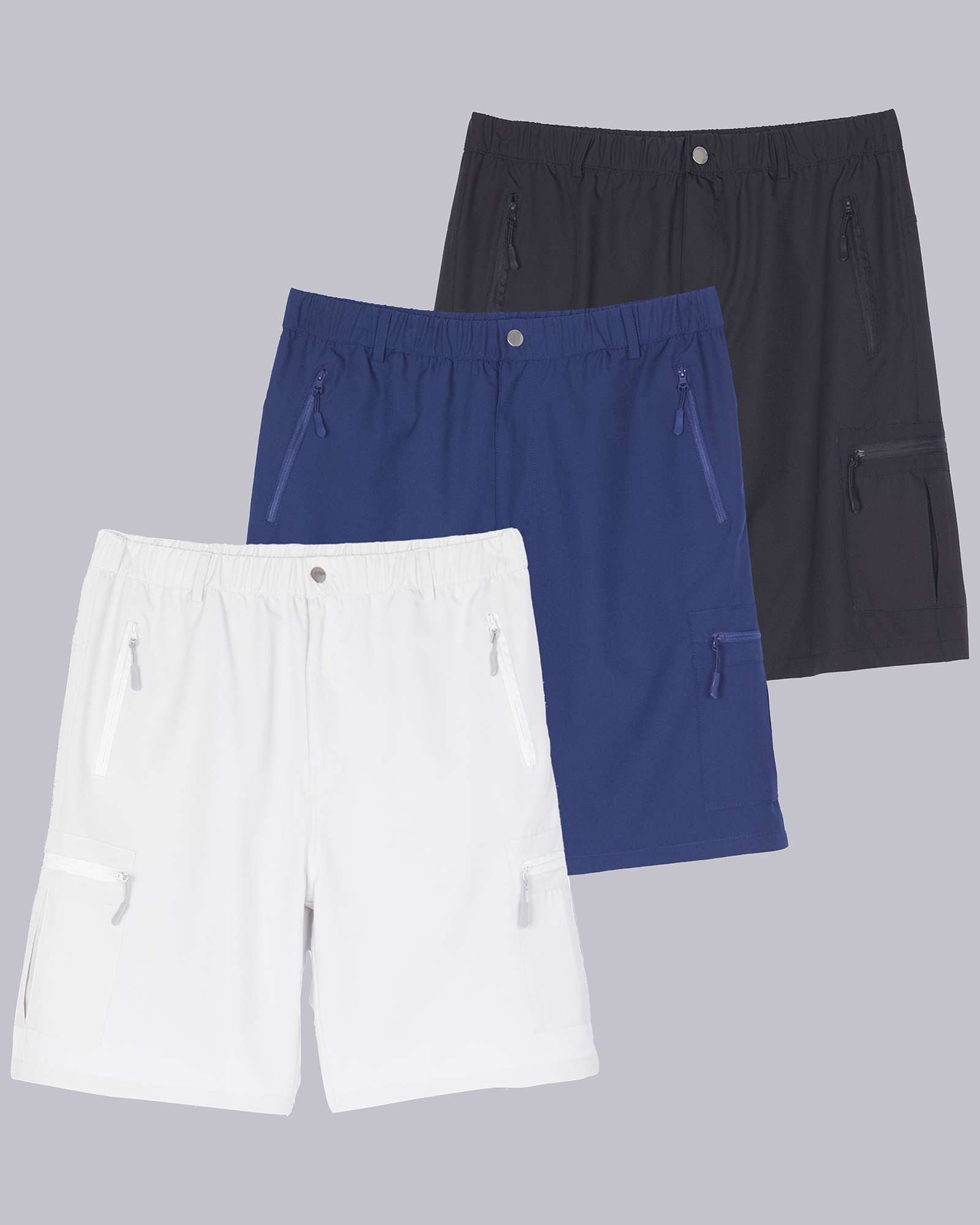 3 Pack: Men's Hiking Cargo Shorts