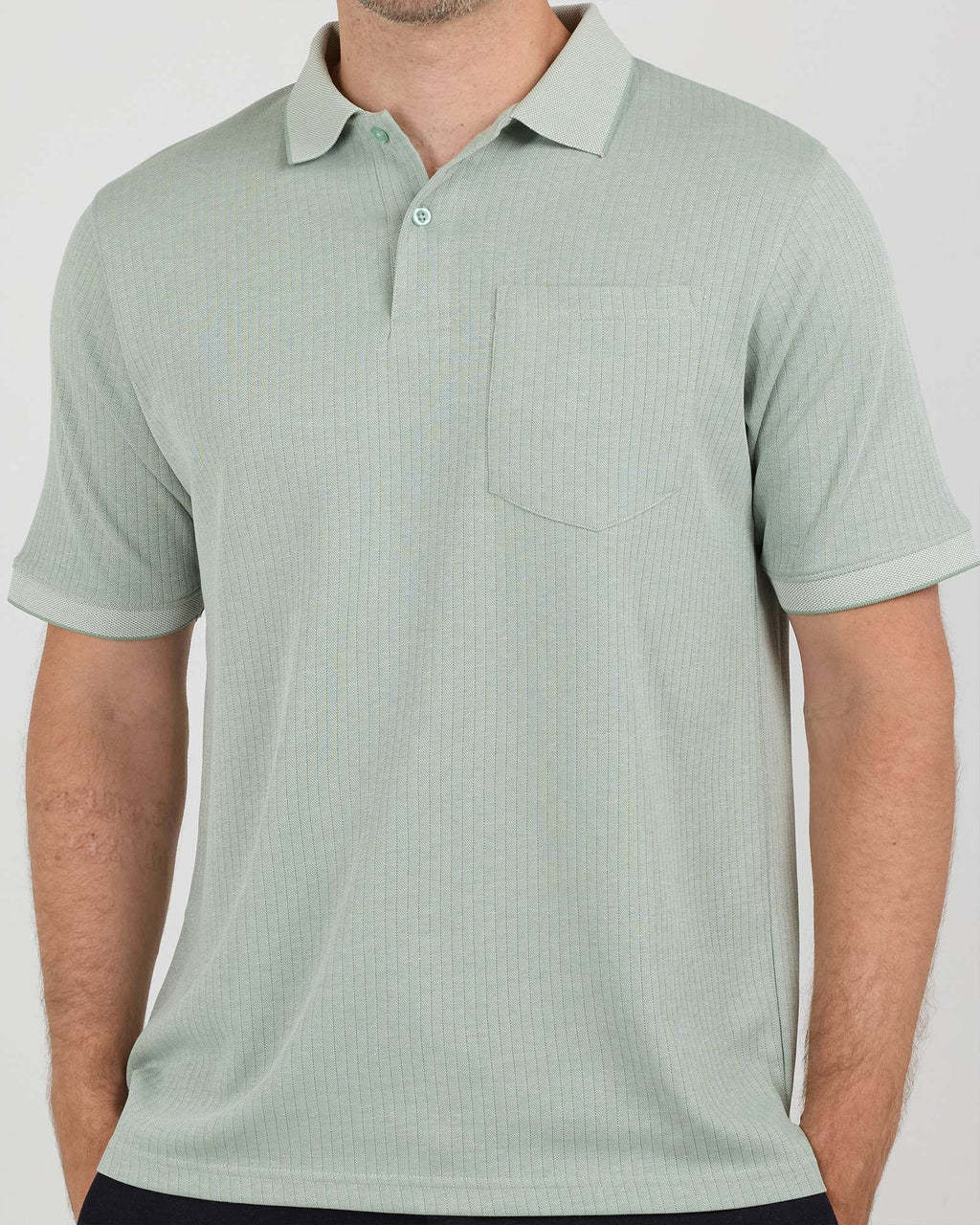 3 Pack: Men's Ribbed CVC SS Polo Shirt With Pocket - Breathable Performance Polo (Available in Big & Tall)