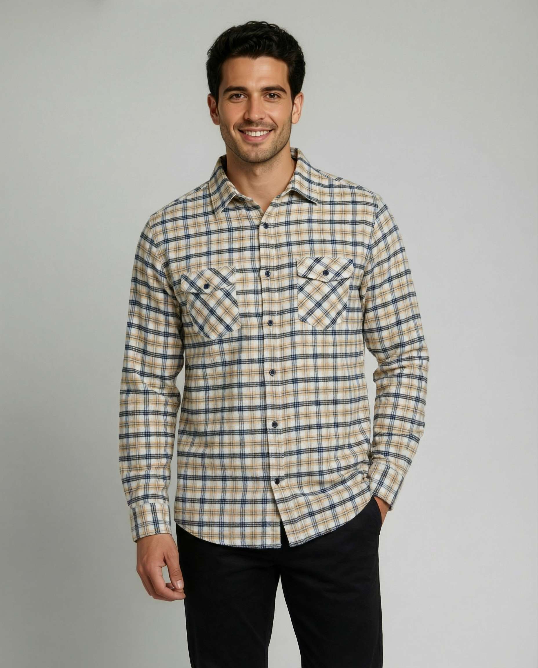 3 Pack: Men's Long-Sleeve Flannel Shirt