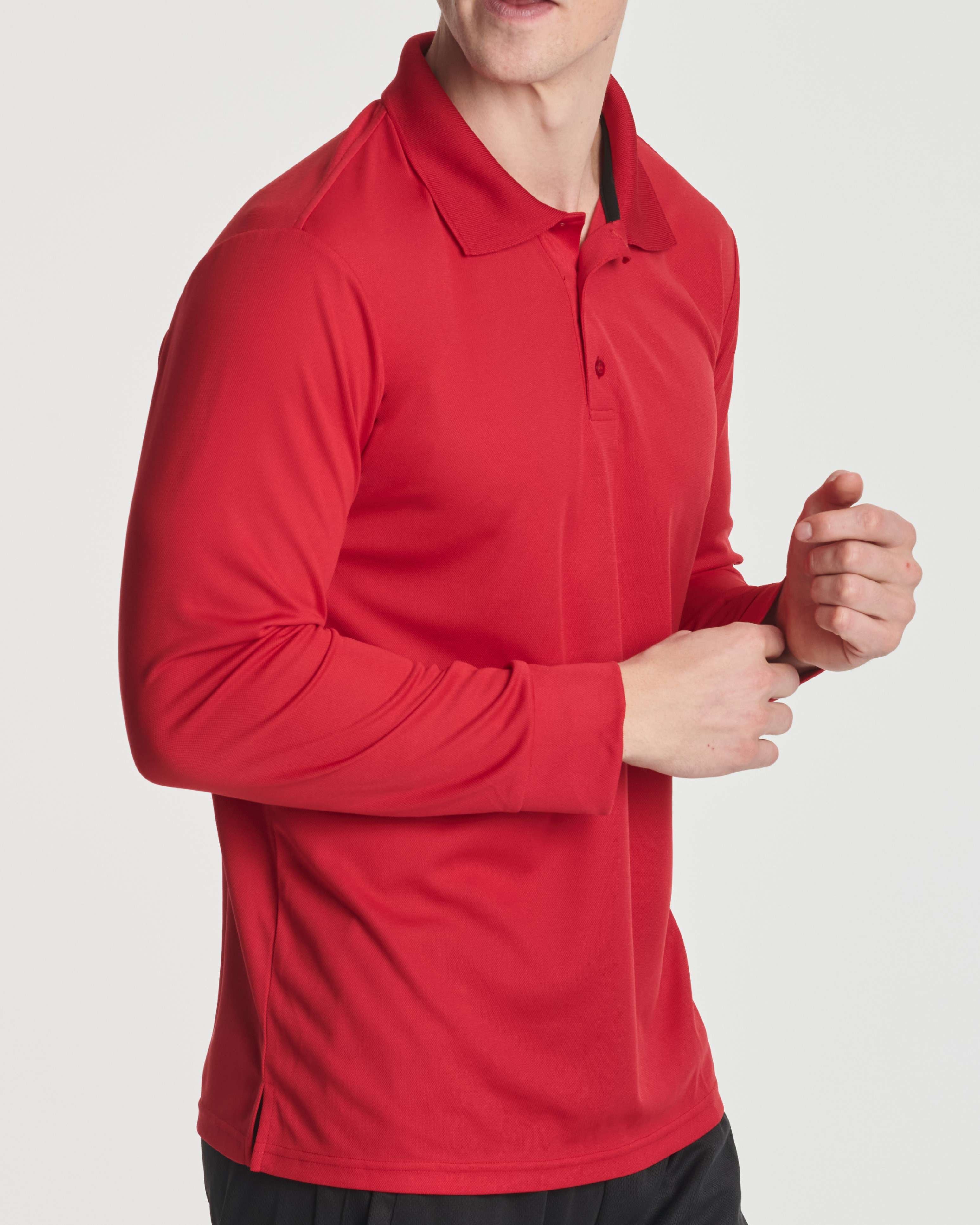 3 Pack: Men's Dry Fit Long-Sleeve Polo Shirt (Available in Big & Tall)