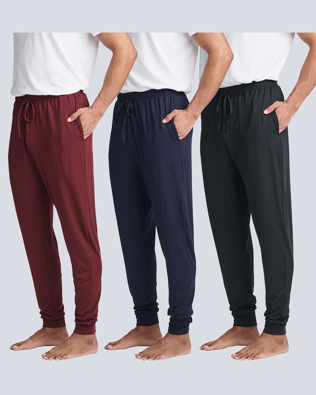 3 Pack: Men's Soft Lounge Sleep Joggers