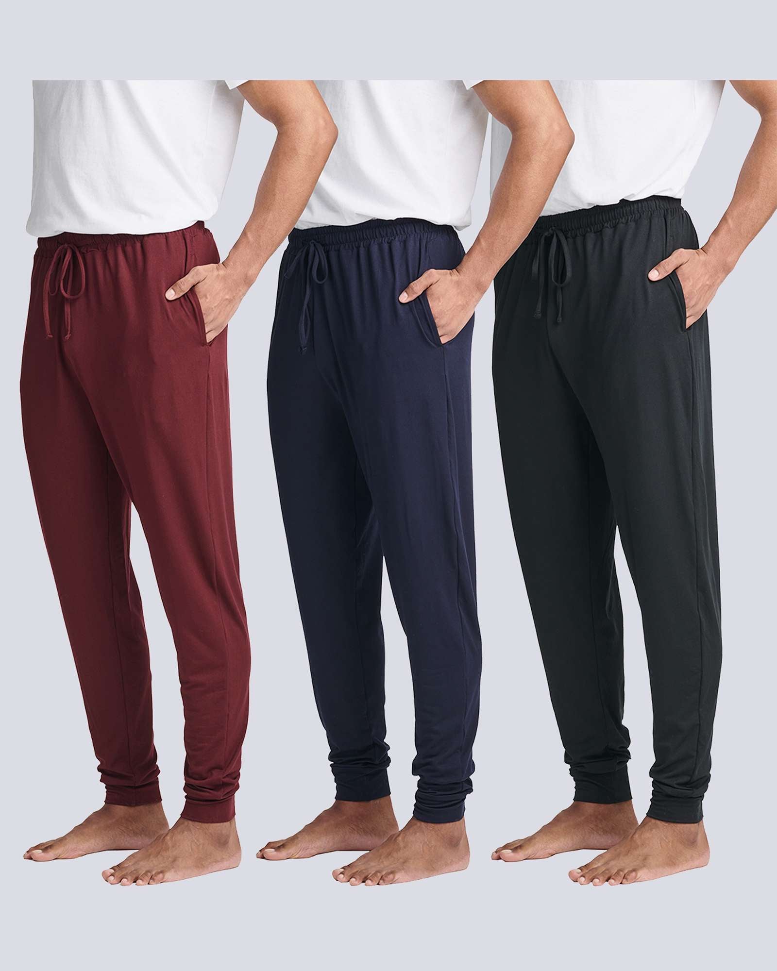 3 Pack: Men's Soft Lounge Sleep Joggers
