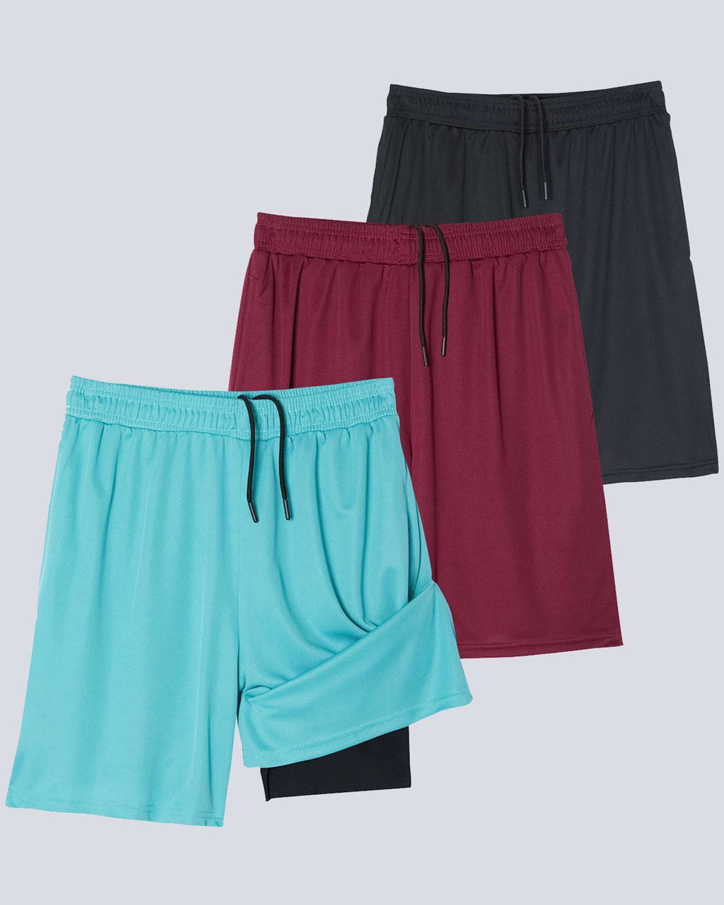 3 Pack: Men's 2-in-1 7" Running Shorts with Compression Liner (Available in Big & Tall)