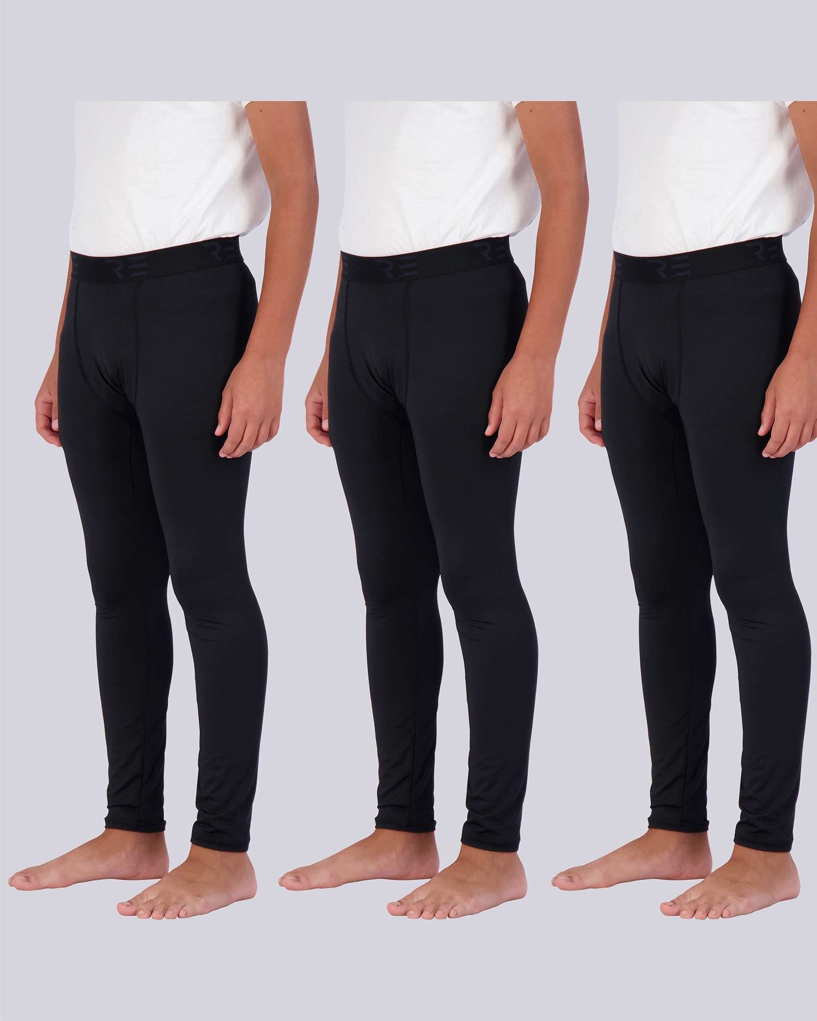 3 Pack: Boys Compression Pants Base Layer