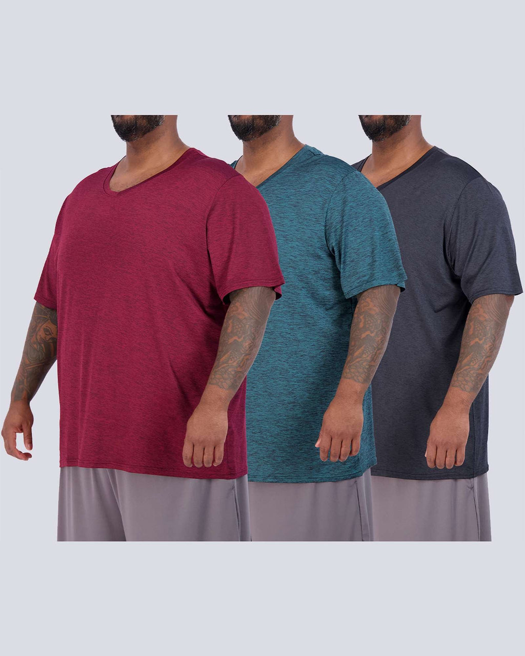 3 Pack: Men's Big & Tall V-Neck Short-Sleeve Dry-Fit T-Shirt