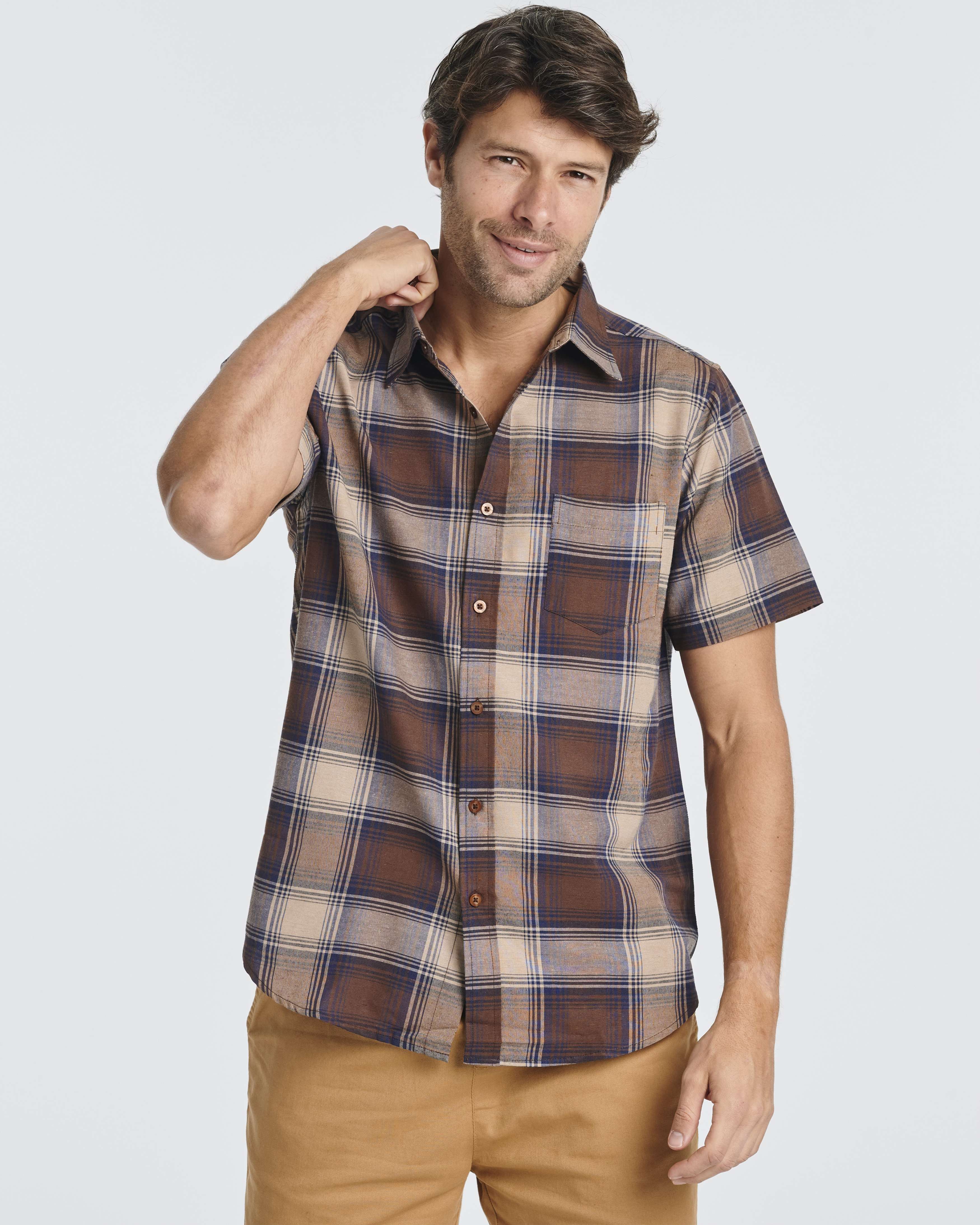 3 Pack: Men's Regular-Fit Short Sleeve Woven Shirt