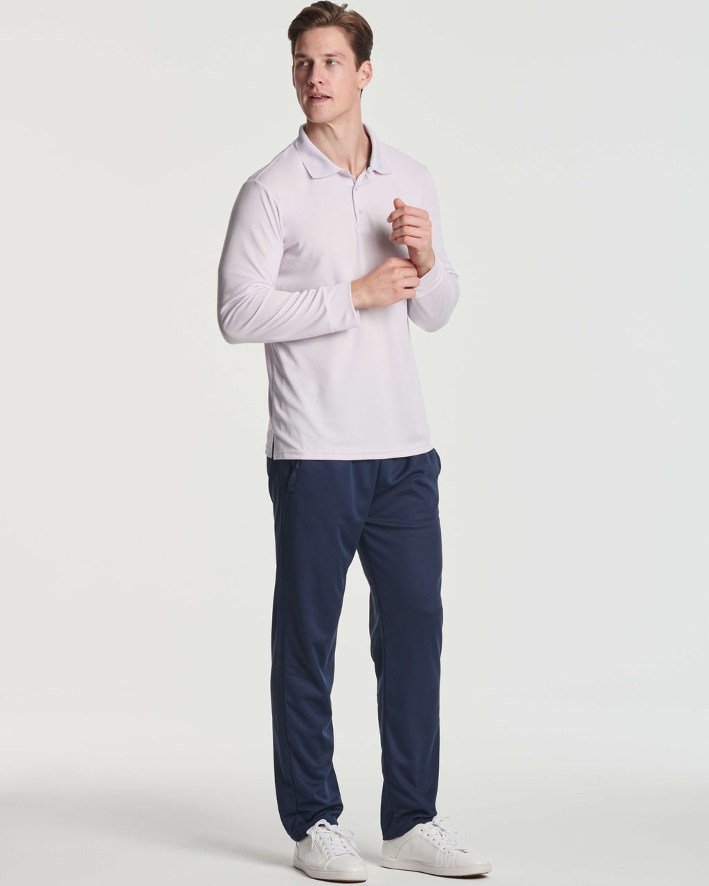 3 Pack: Men's Dry Fit Long-Sleeve Polo Shirt (Available in Big & Tall)