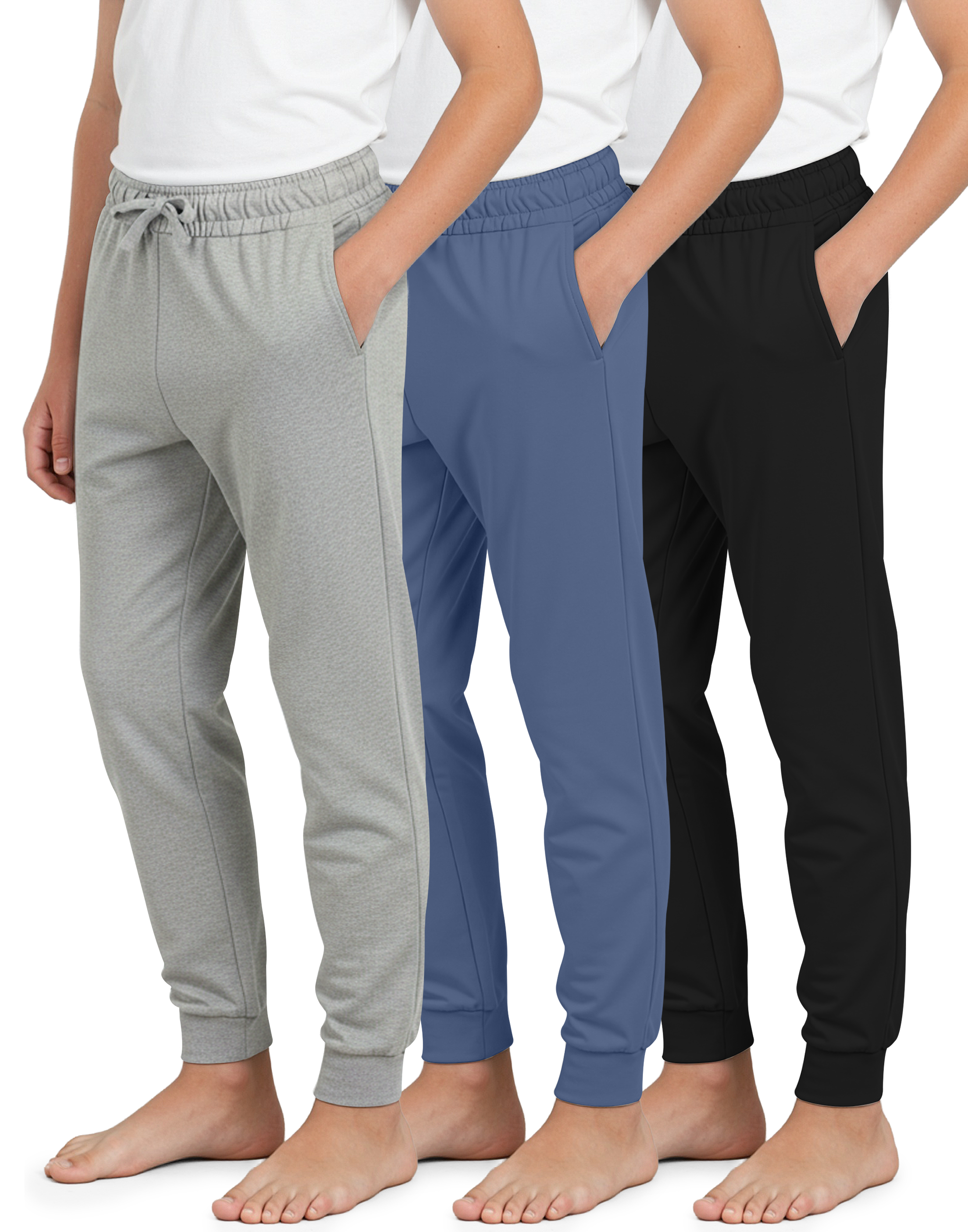 3 Pack: Boys’ Ultra-Soft Jogger Pajama Pants - Kids Lounge Pjs Sleepwear (Size 4-18)