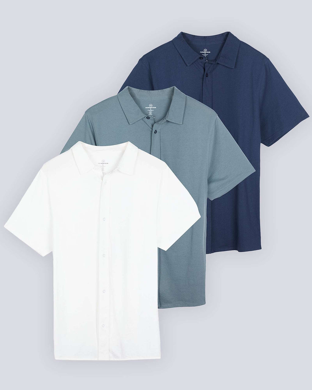 3 Pack: Men's Regular Fit Short Sleeve Button Down Shirt (Available in Big & Tall)