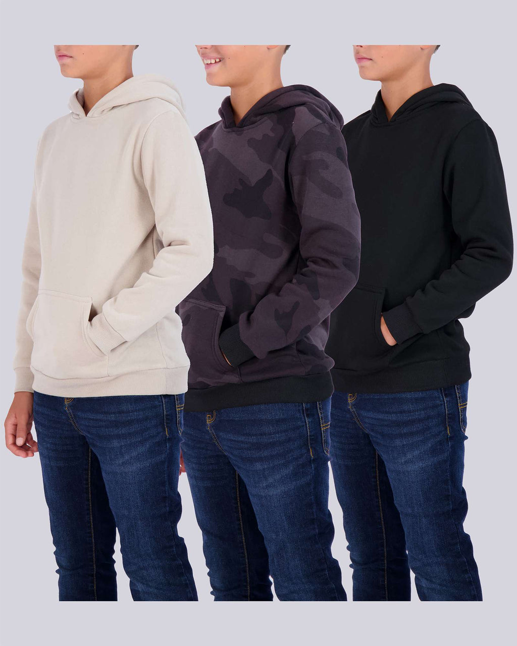 3 Pack: Boys Fleece Pullover Hoodie Sweatshirt