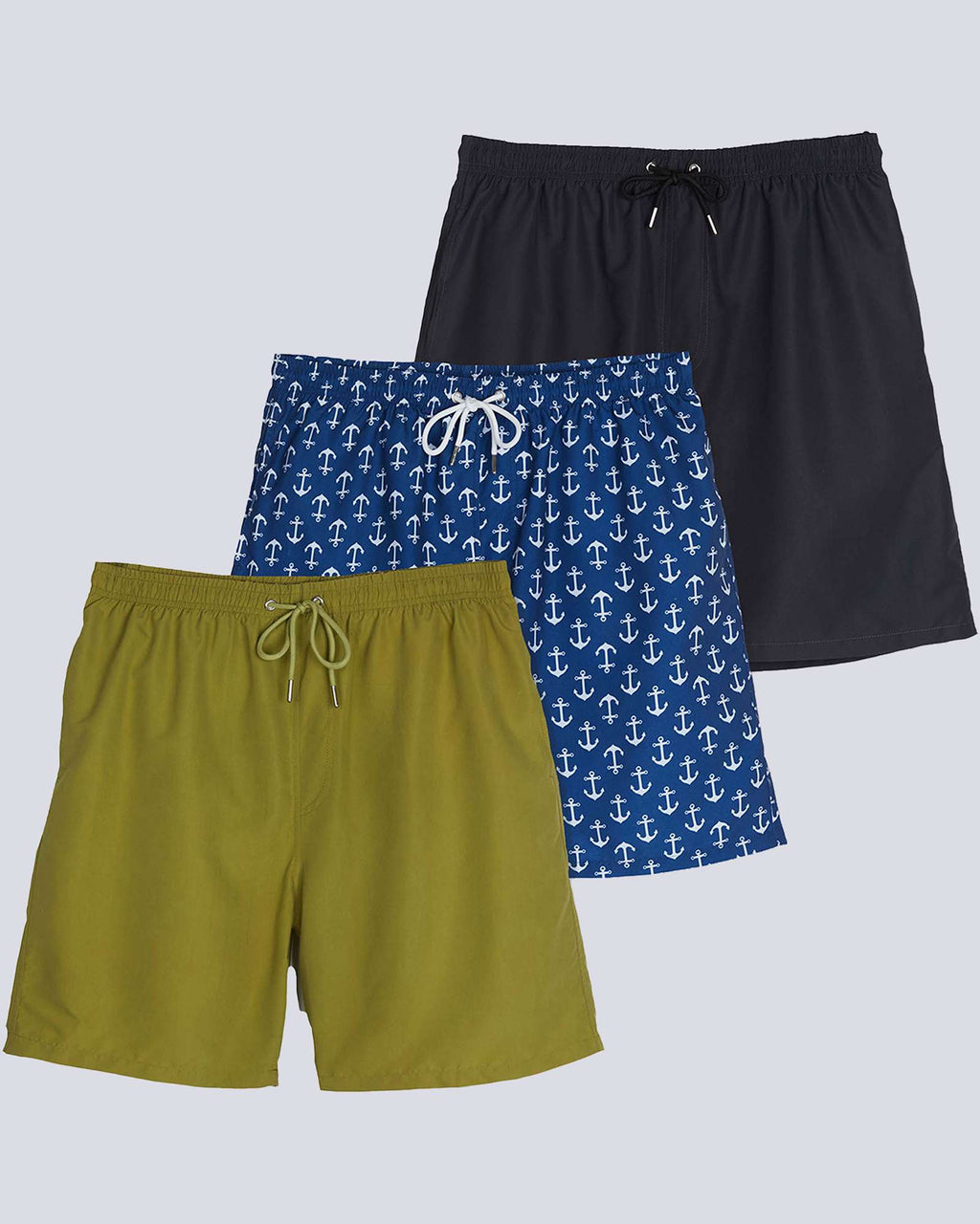 3 Pack: Men's 7" Quick-Dry Swim Trunk with Mesh Lining (Available in Big & Tall)